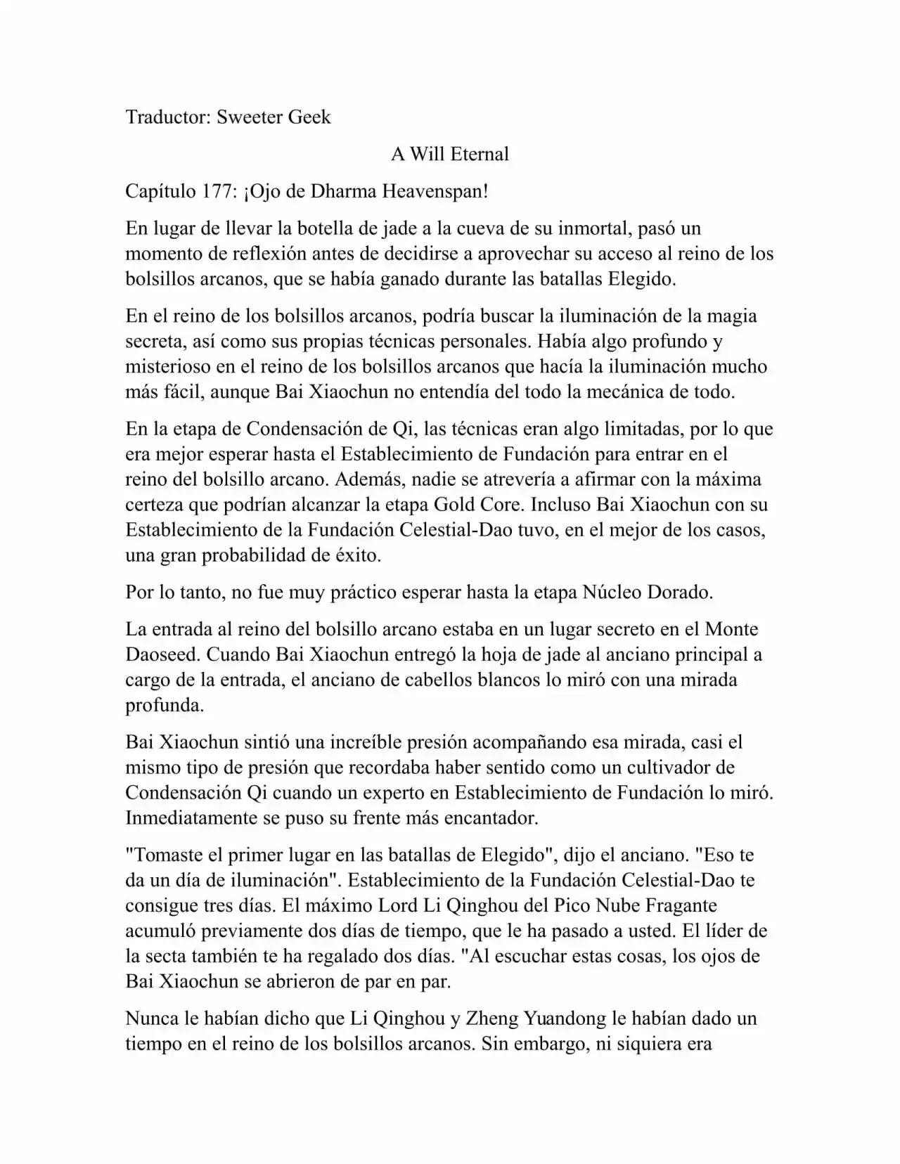 A Will Eternal (Novela) - Capítulo 177 - Página 1 - LectorTMOo