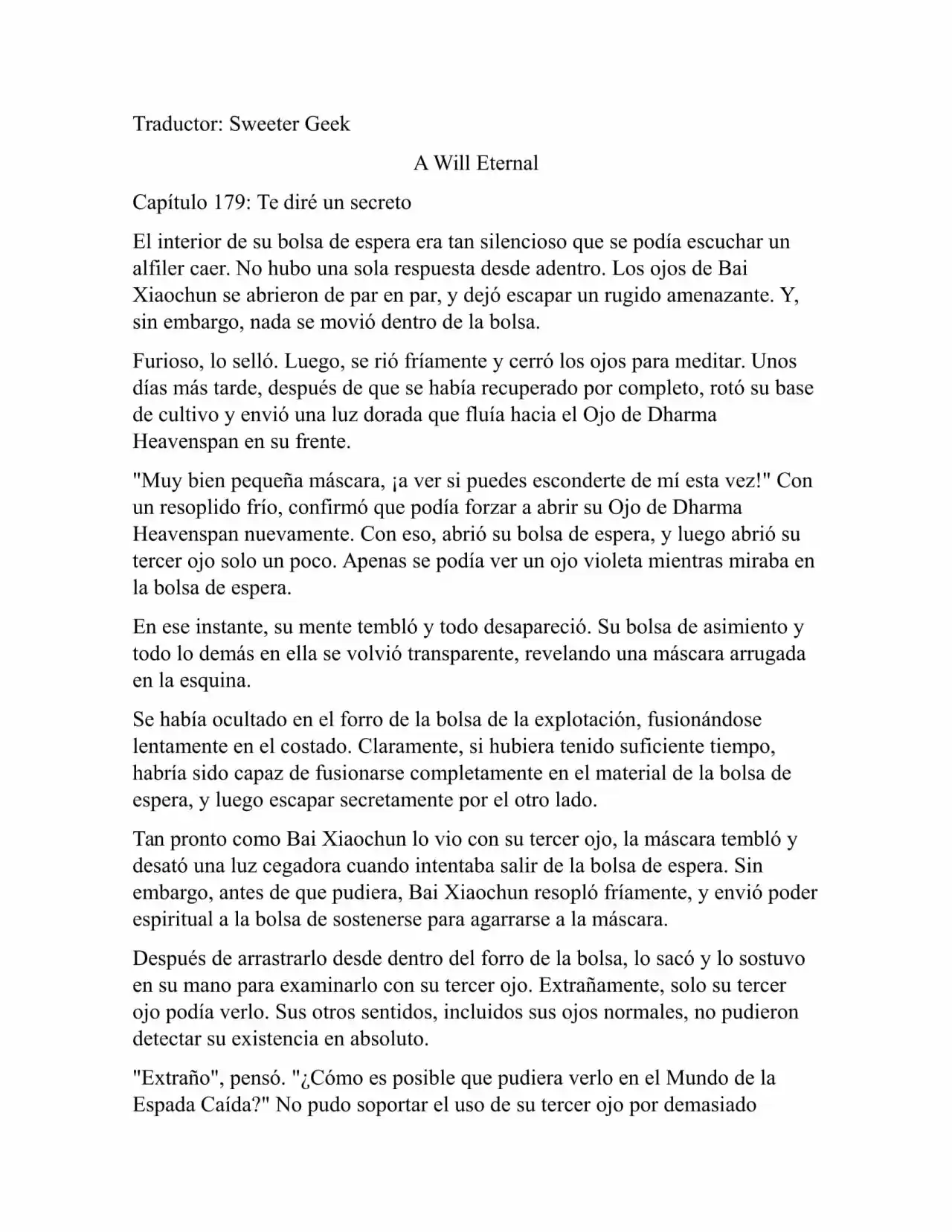 A Will Eternal (Novela) - Capítulo 179 - Página 1 - LectorTMOo