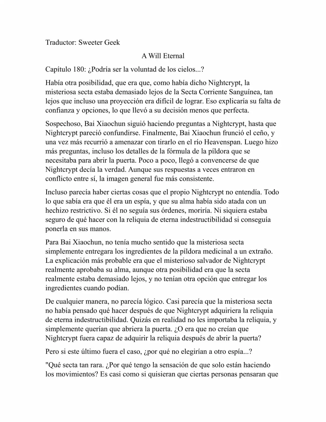 A Will Eternal (Novela) - Capítulo 180 - Página 1 - LectorTMOo