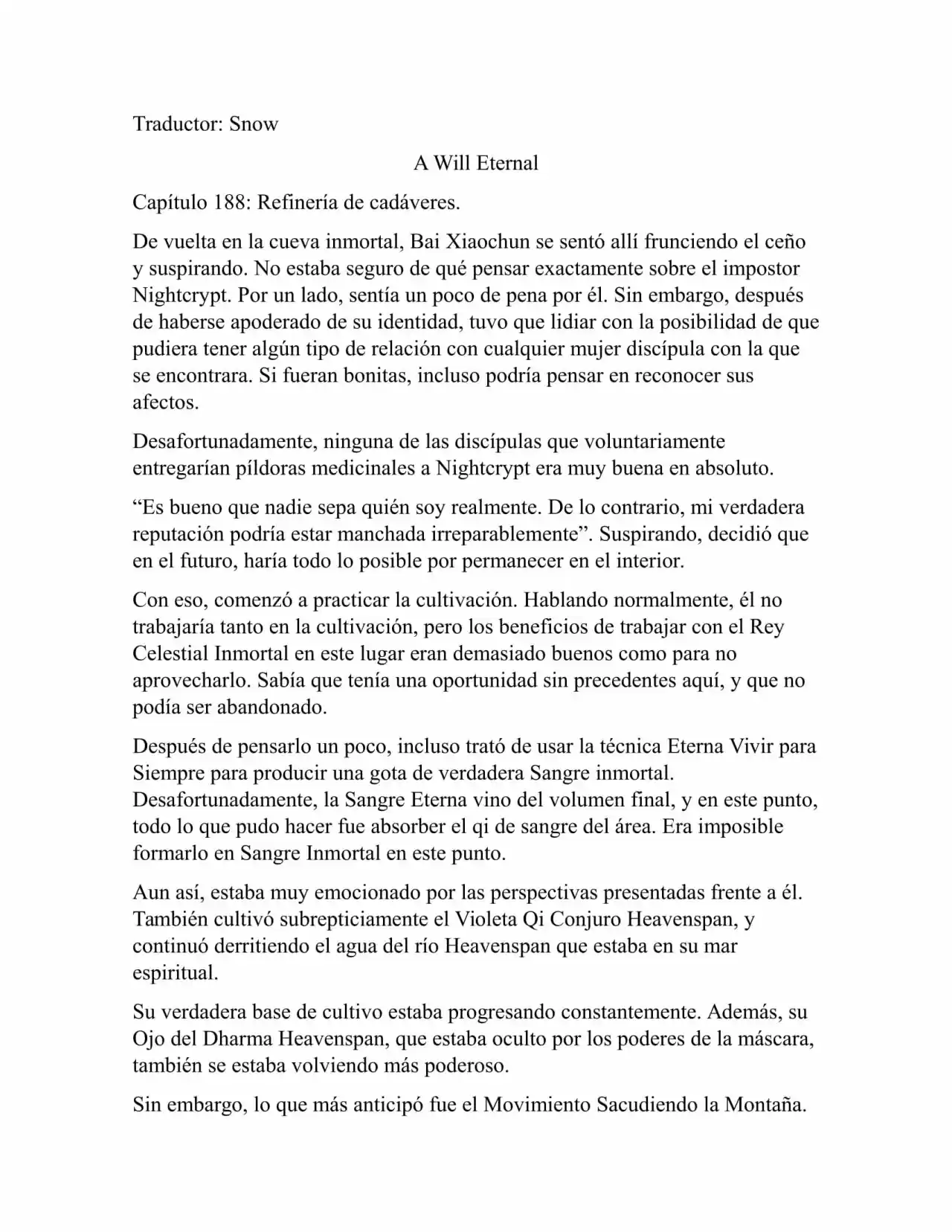 A Will Eternal (Novela) - Capítulo 188 - Página 1 - LectorTMOo