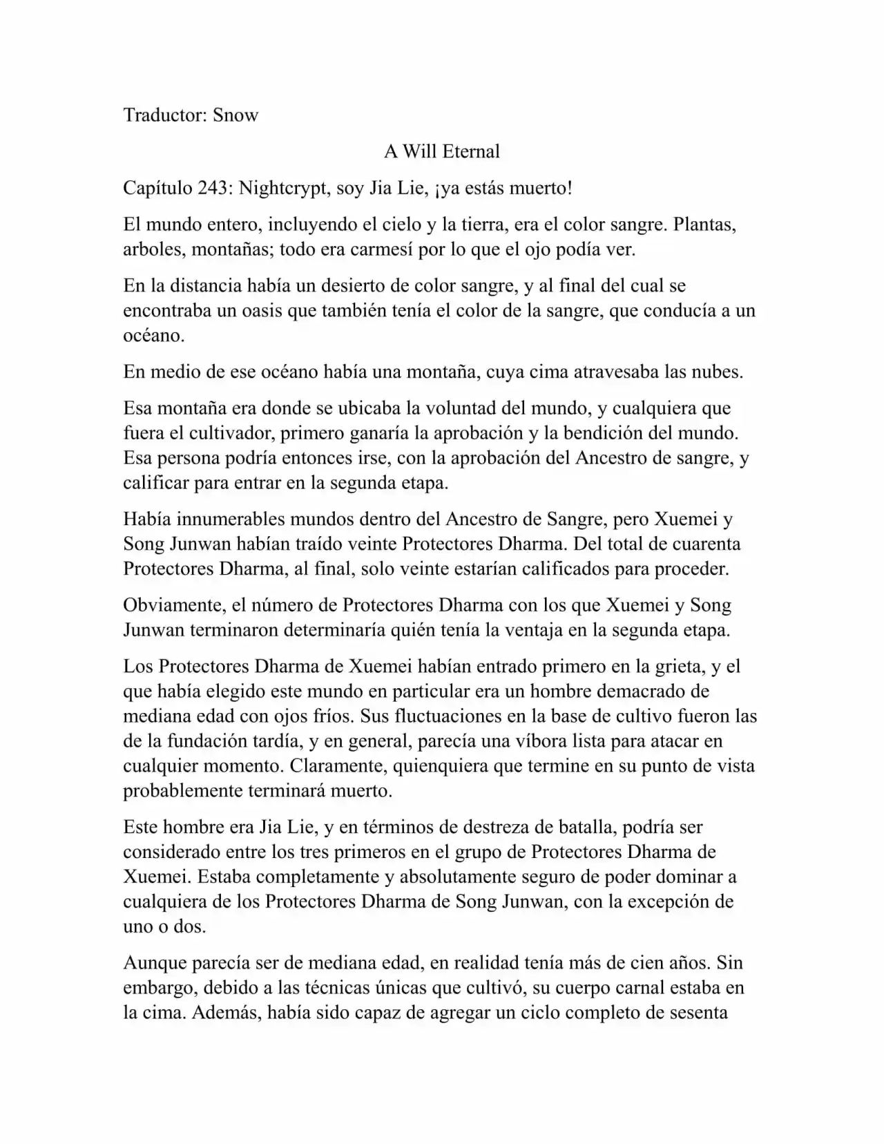 A Will Eternal (Novela) - Capítulo 243 - Página 1 - LectorTMOo