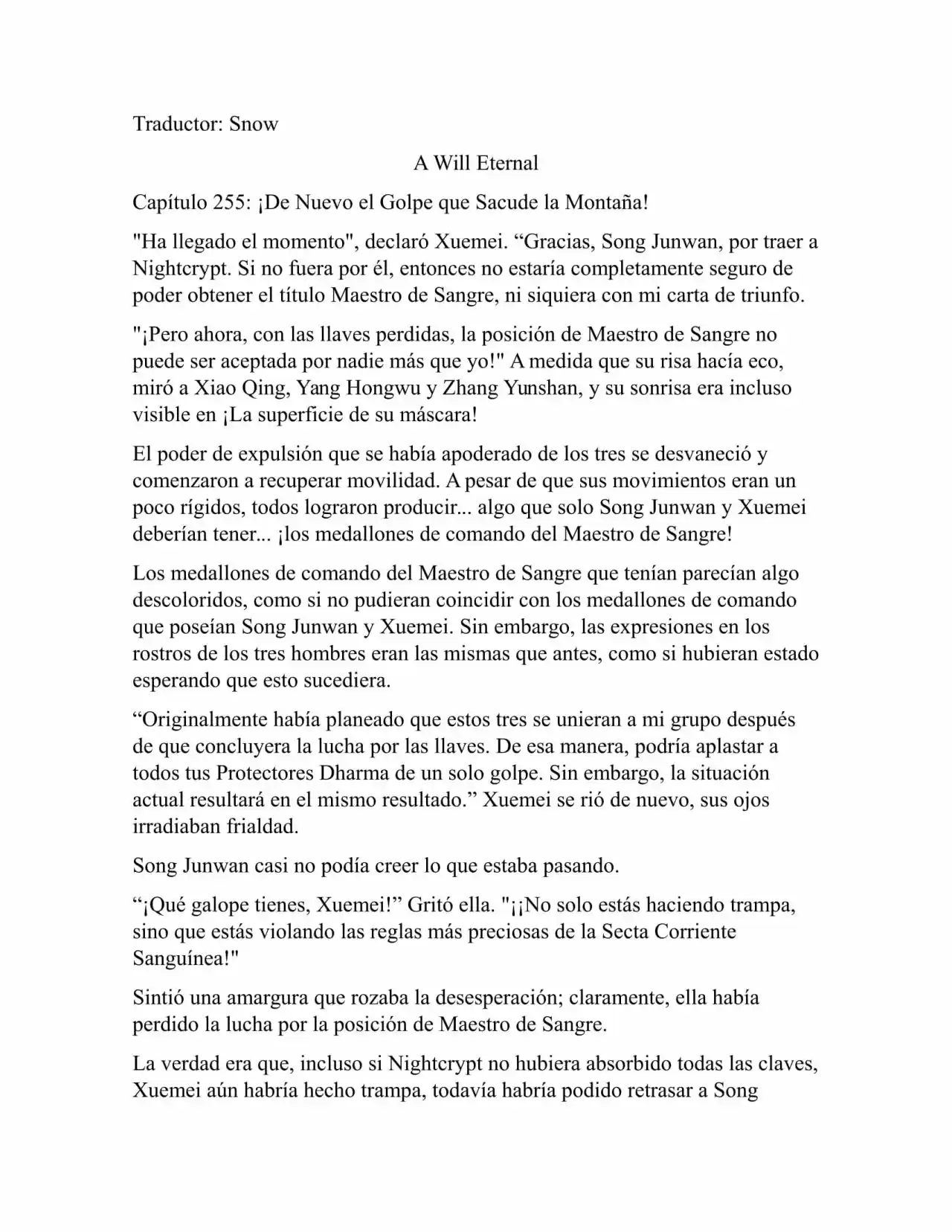 A Will Eternal (Novela) - Capítulo 255 - Página 1 - LectorTMOo