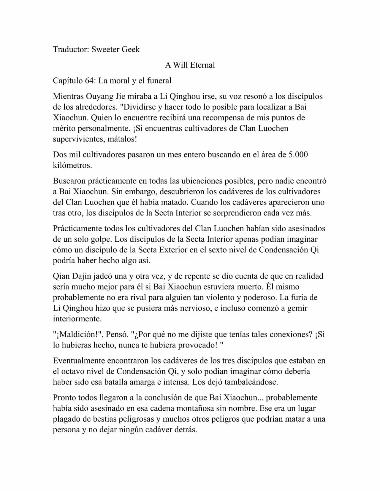 A Will Eternal (Novela) - Capítulo 64 - Página 1 - LectorTMOo