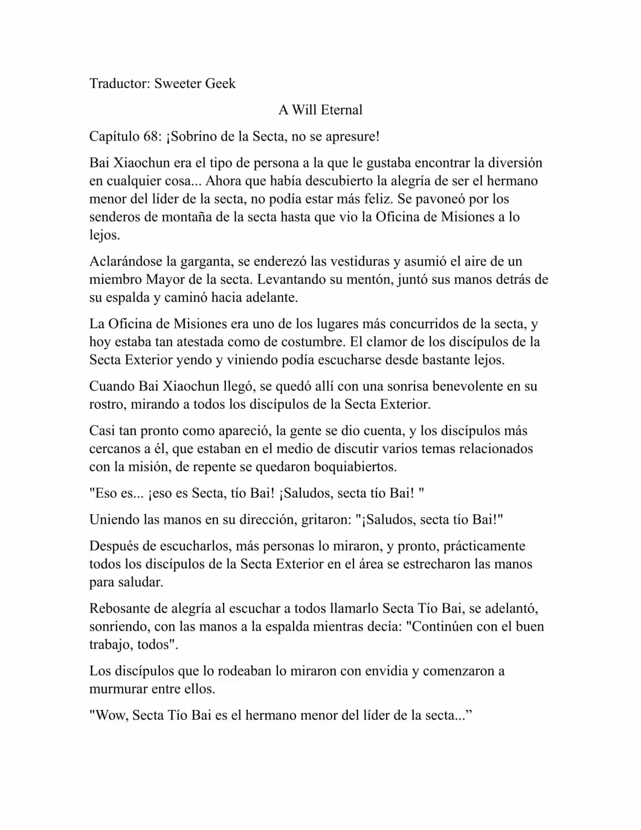 A Will Eternal (Novela) - Capítulo 68 - Página 1 - LectorTMOo