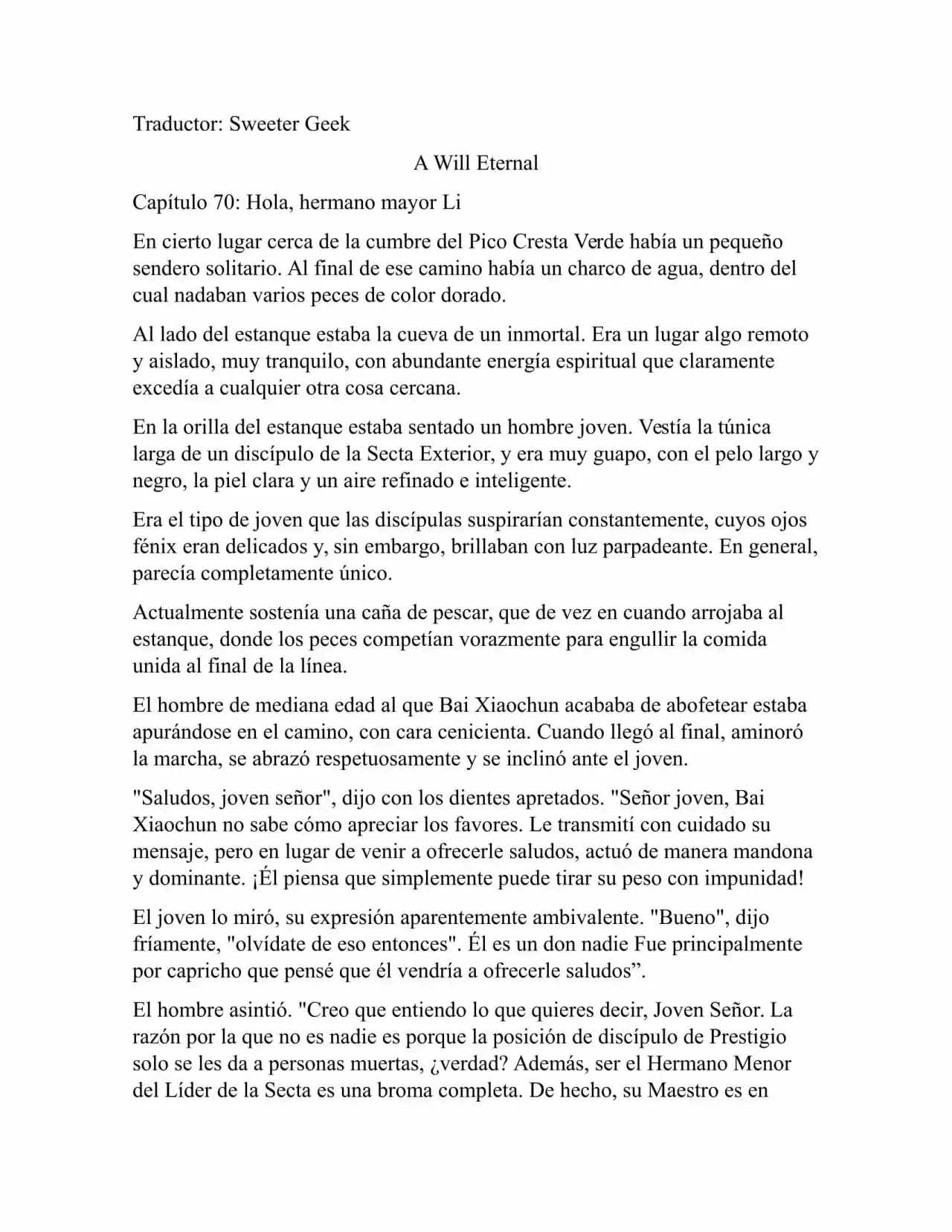 A Will Eternal (Novela) - Capítulo 70 - Página 1 - LectorTMOo