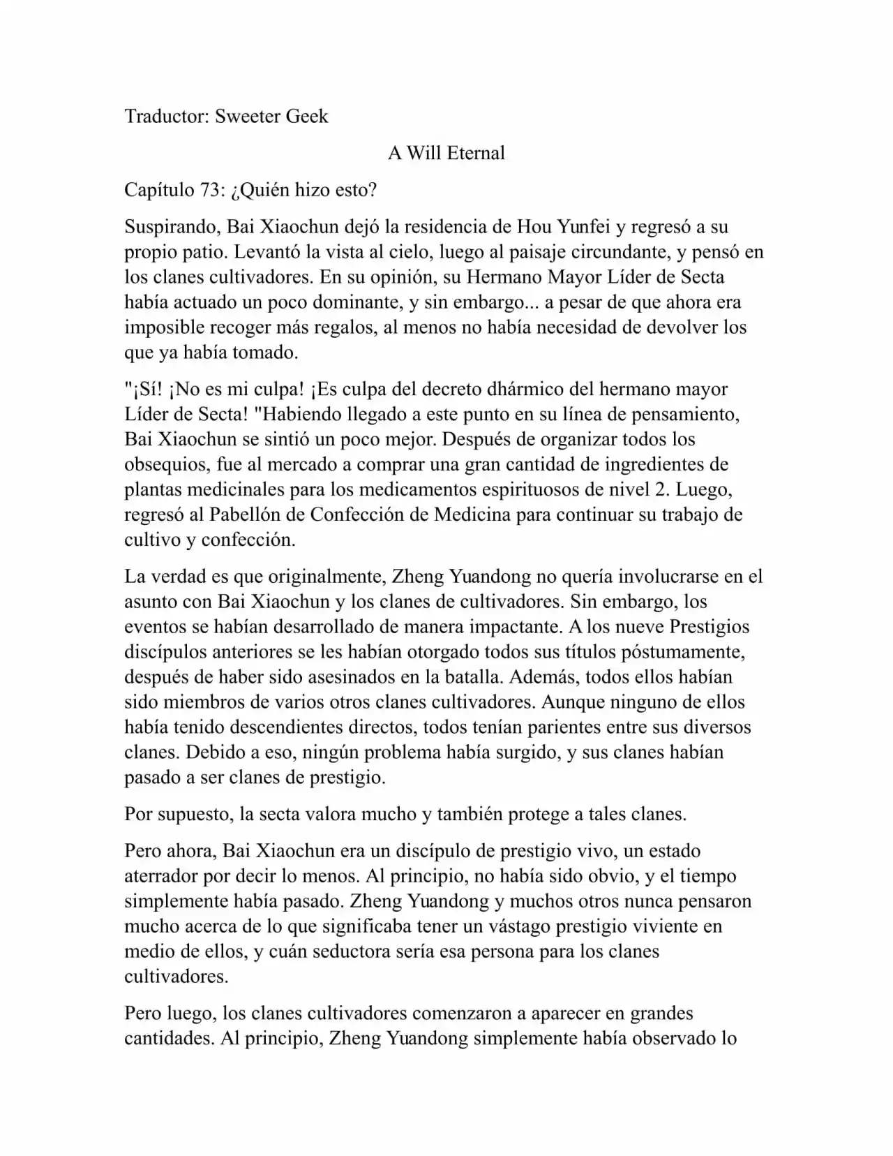 A Will Eternal (Novela) - Capítulo 73 - Página 1 - LectorTMOo