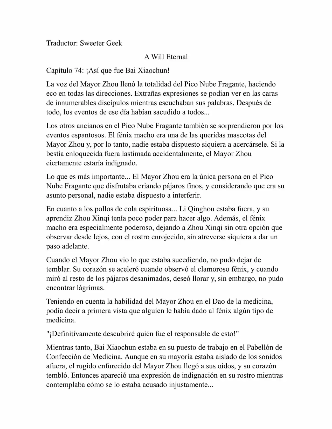 A Will Eternal (Novela) - Capítulo 74 - Página 1 - LectorTMOo