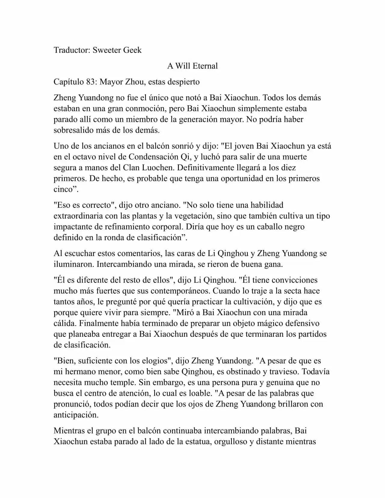 A Will Eternal (Novela) - Capítulo 83 - Página 1 - LectorTMOo