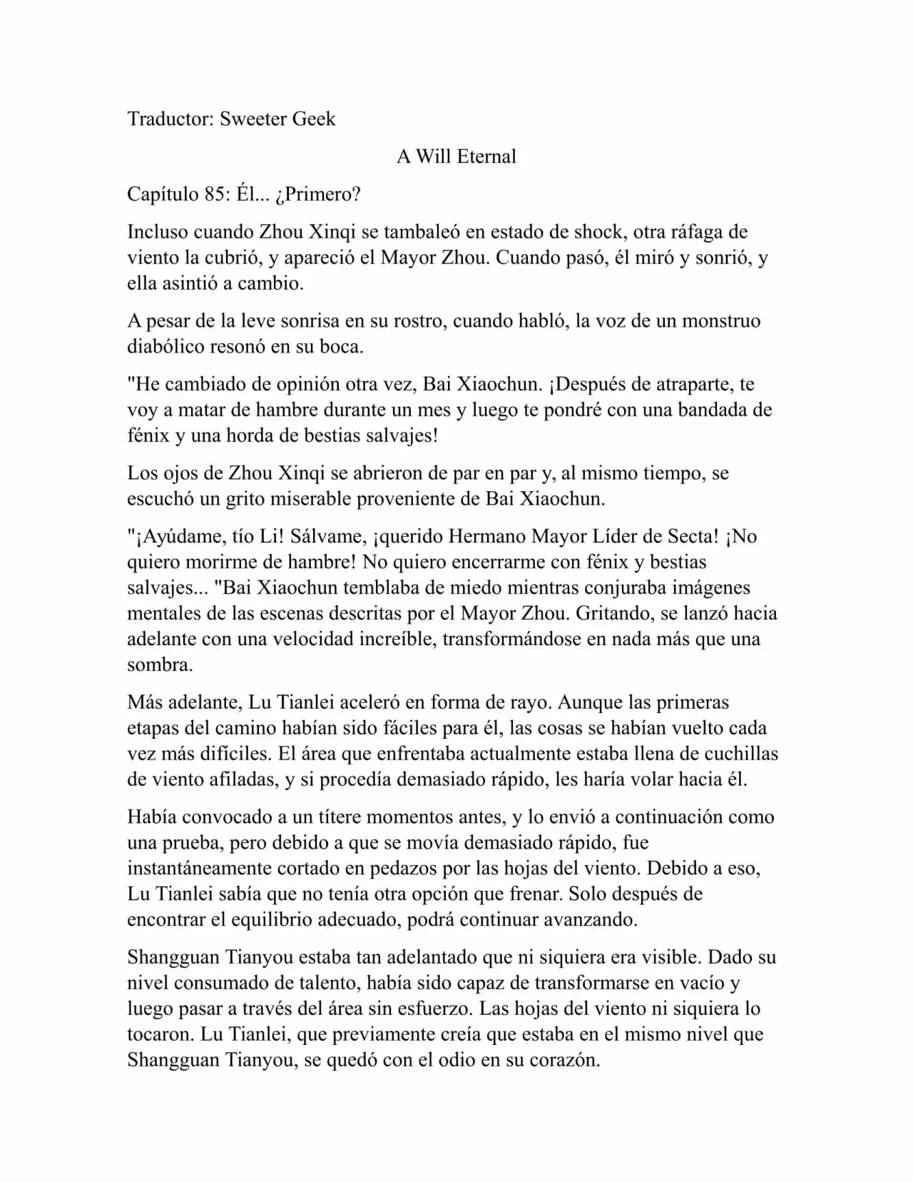 A Will Eternal (Novela) - Capítulo 85 - Página 1 - LectorTMOo