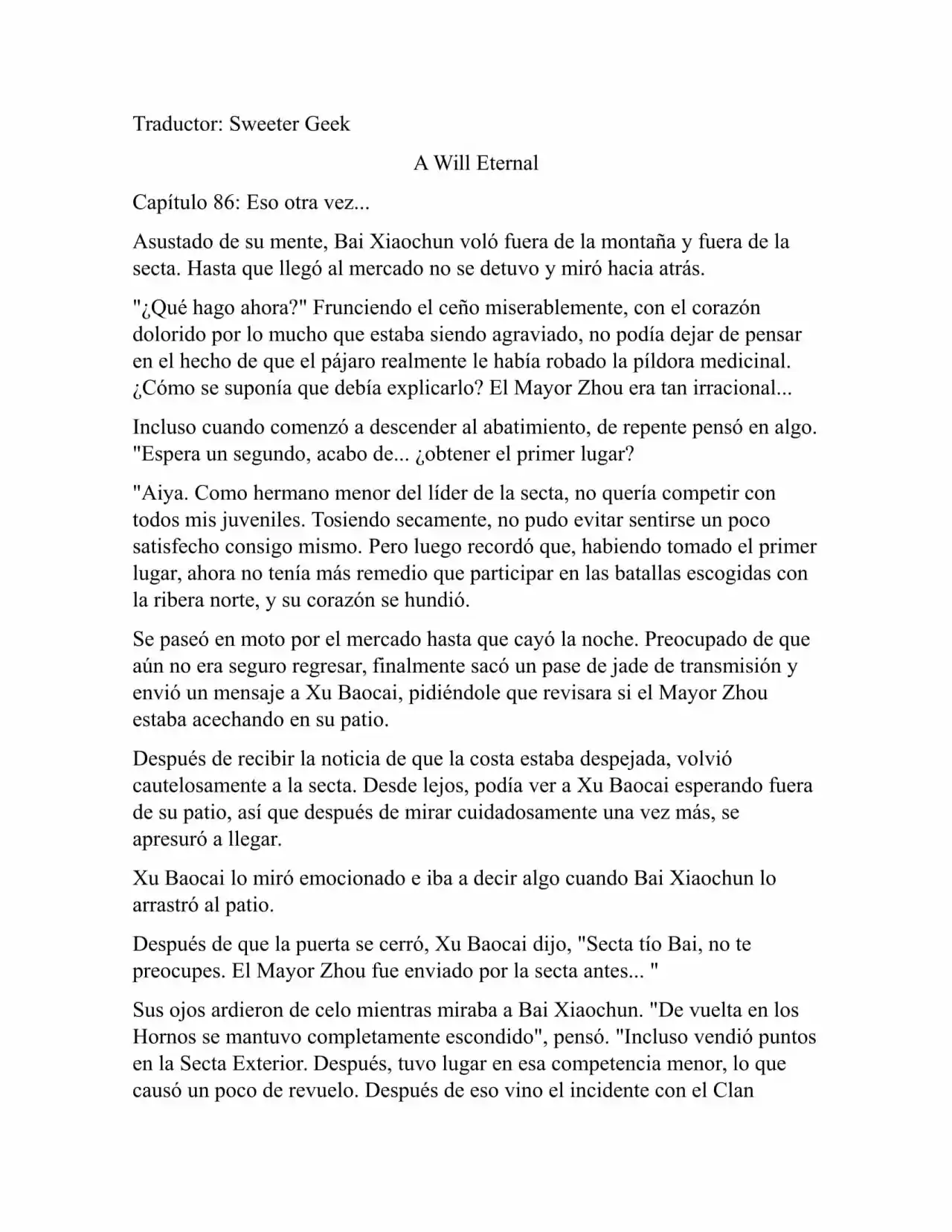A Will Eternal (Novela) - Capítulo 86 - Página 1 - LectorTMOo
