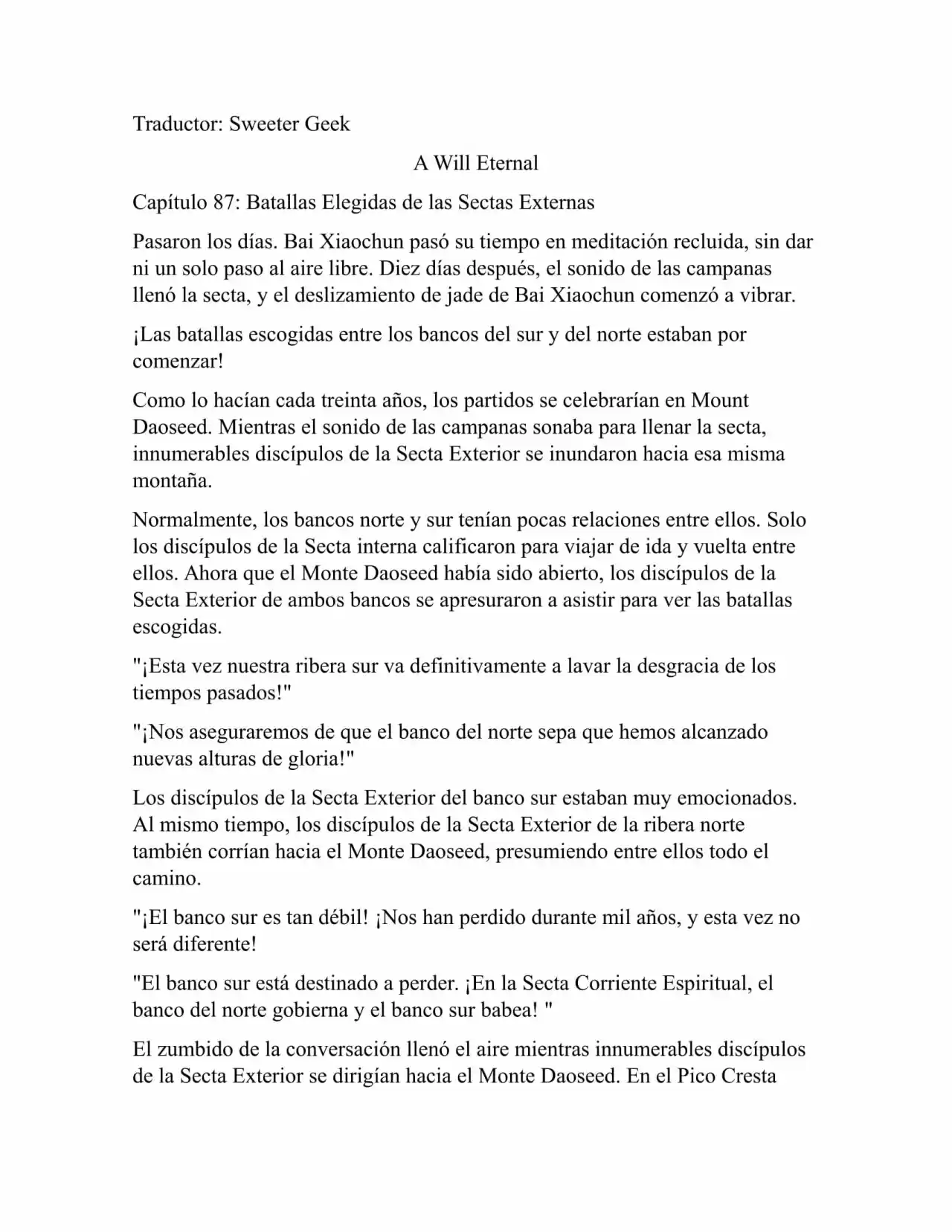 A Will Eternal (Novela) - Capítulo 87 - Página 1 - LectorTMOo