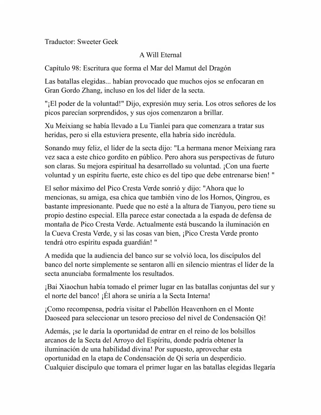 A Will Eternal (Novela) - Capítulo 98 - Página 1 - LectorTMOo