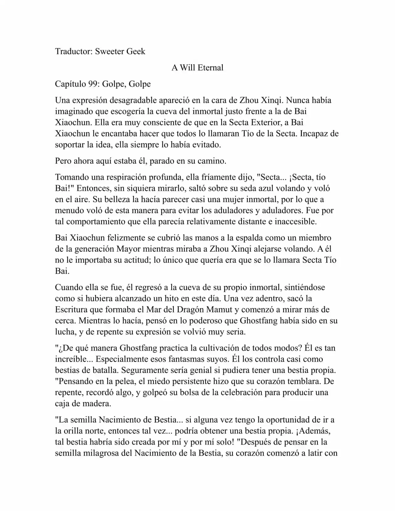 A Will Eternal (Novela) - Capítulo 99 - Página 1 - LectorTMOo