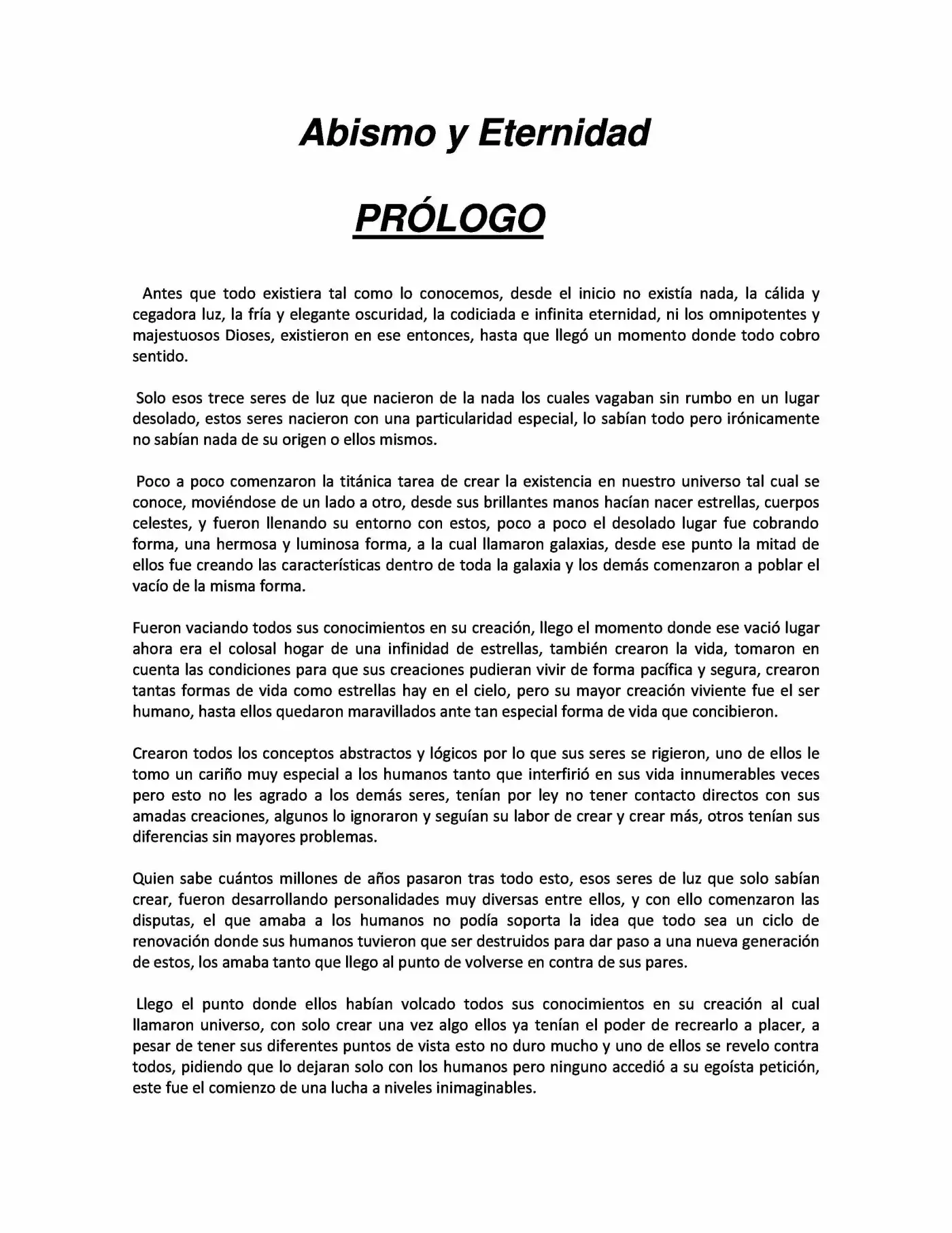 Abismo Y Eternidad (Novela) - Capítulo 0.1 - Página 1 - LectorTMOo