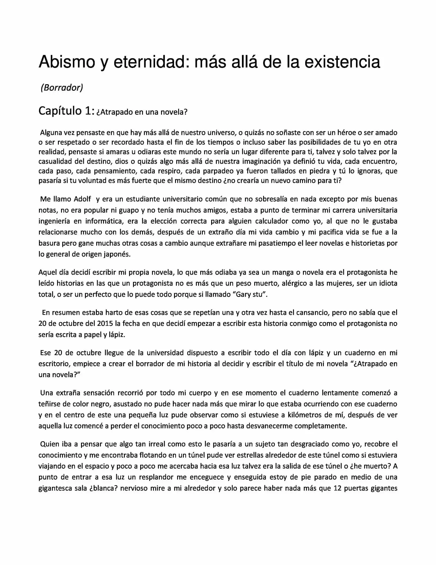 Abismo Y Eternidad (Novela) - Capítulo 1 - Página 1 - LectorTMOo