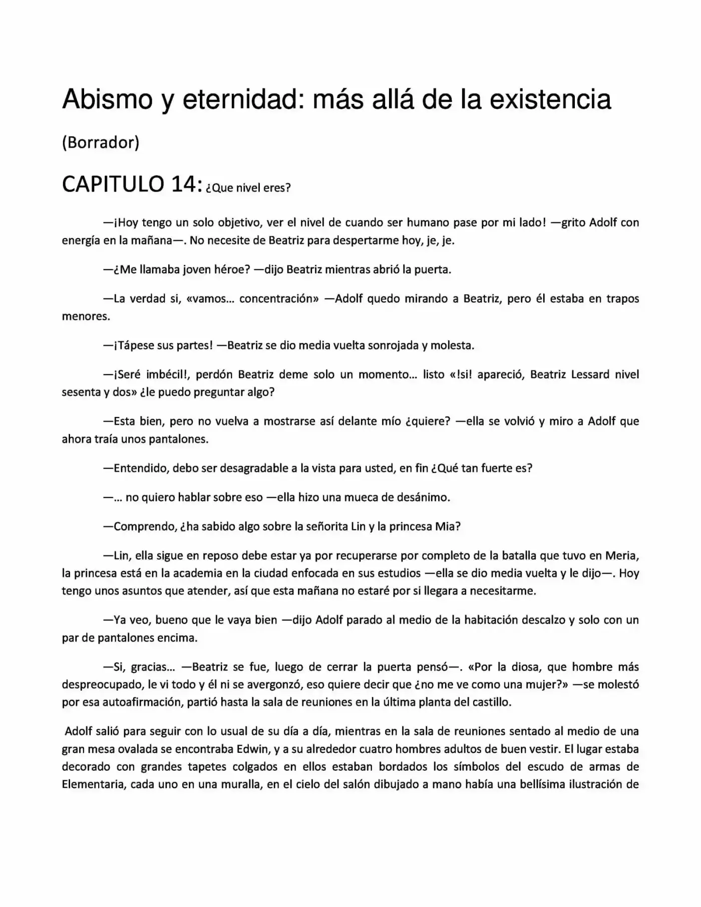 Abismo Y Eternidad (Novela) - Capítulo 14 - Página 1 - LectorTMOo
