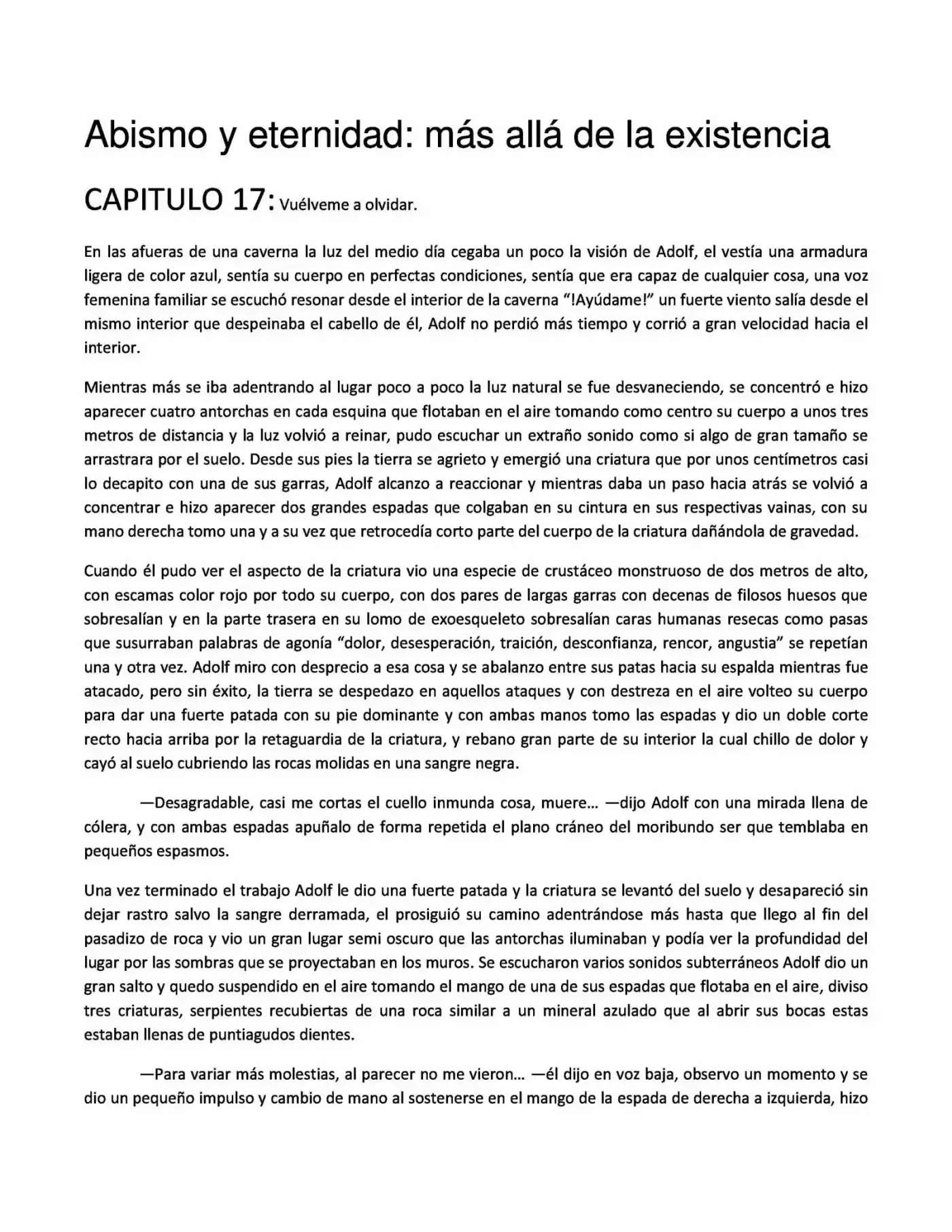 Abismo Y Eternidad (Novela) - Capítulo 17 - Página 1 - LectorTMOo