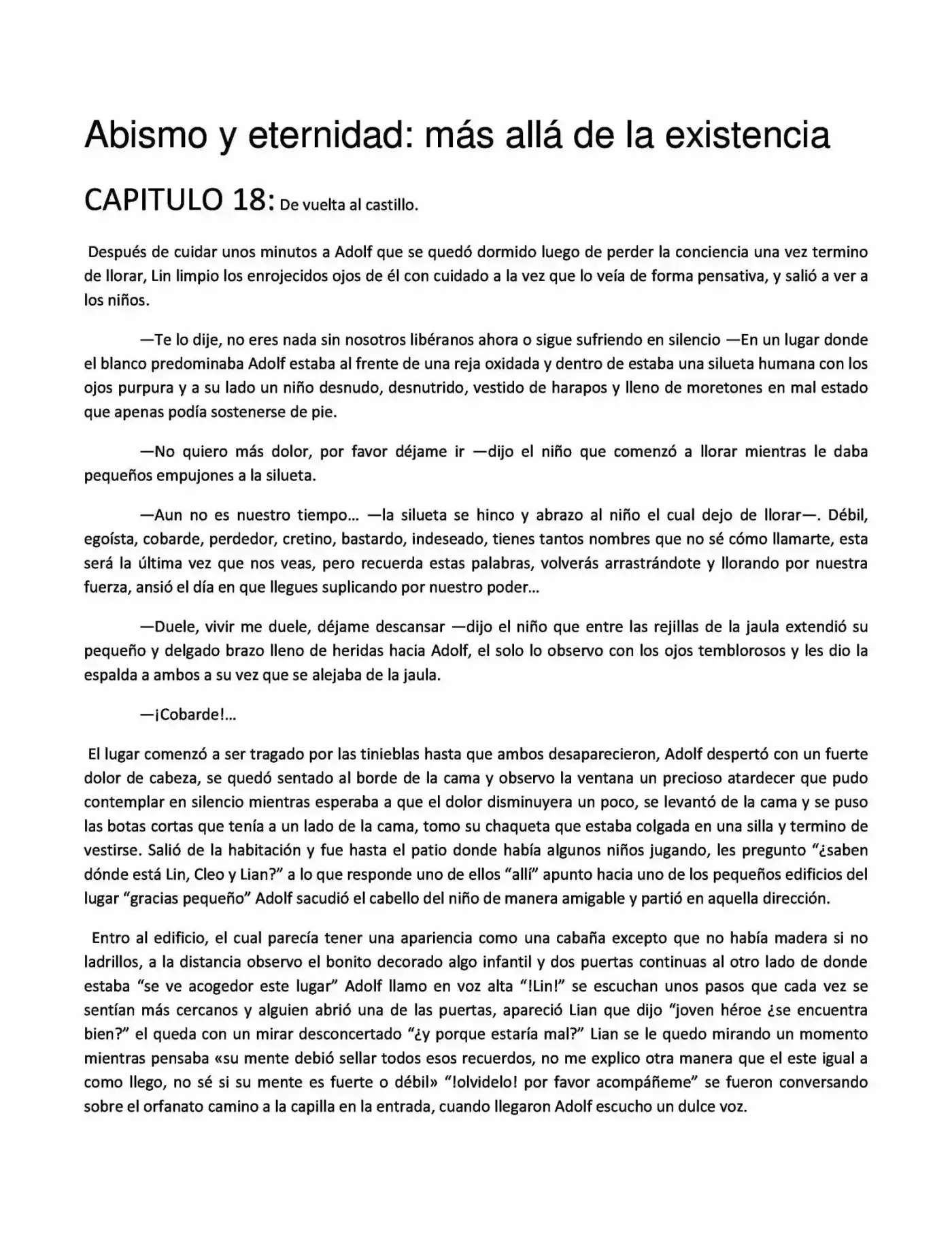 Abismo Y Eternidad (Novela) - Capítulo 18 - Página 1 - LectorTMOo