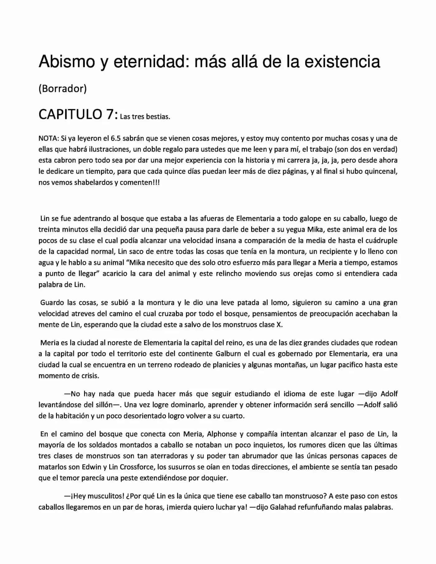 Abismo Y Eternidad (Novela) - Capítulo 7 - Página 1 - LectorTMOo