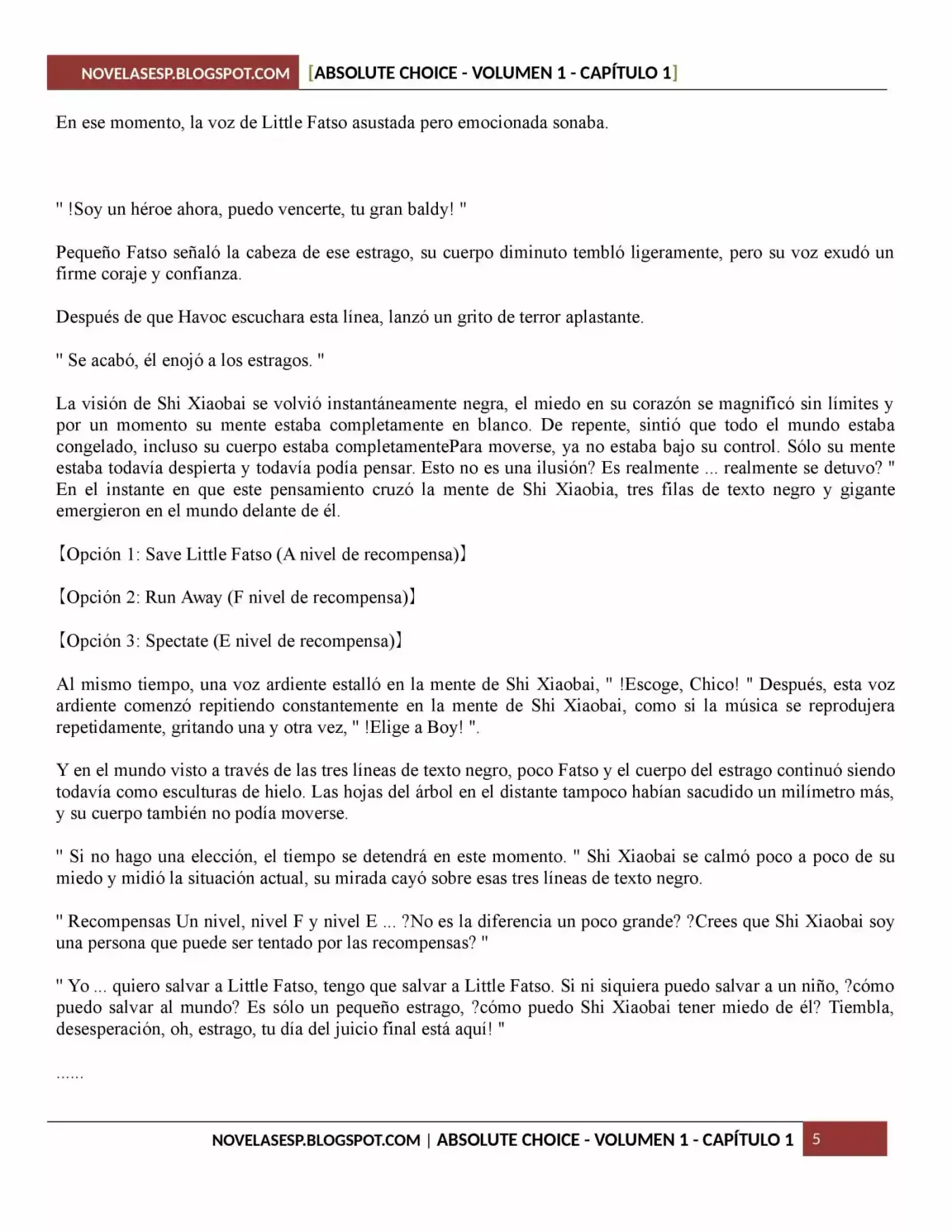 Absolute Choice (Novela) - Capítulo 1 - Página 5 - LectorTMOo