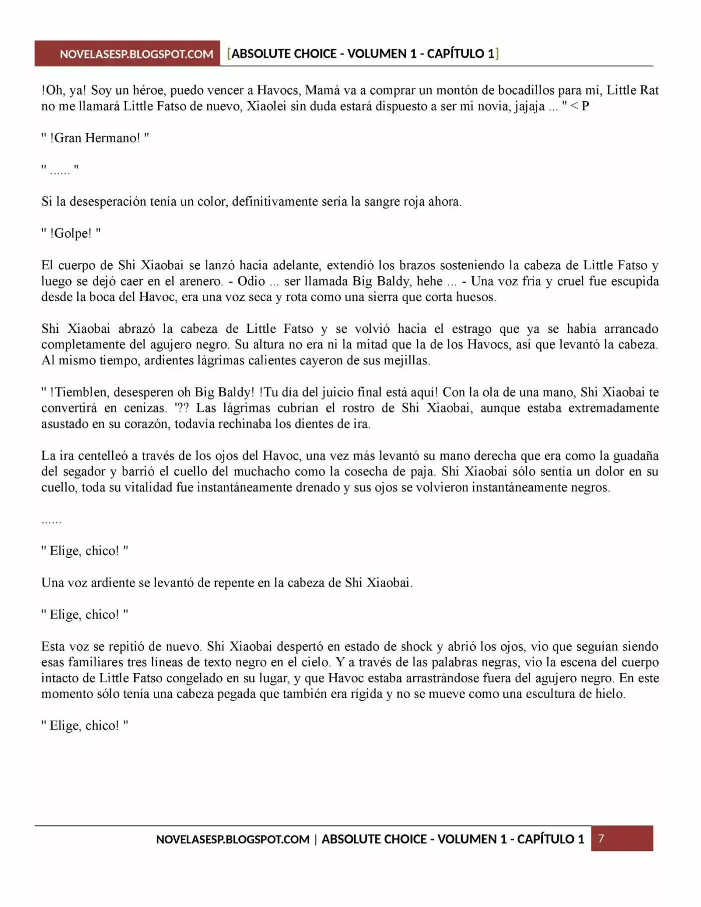 Absolute Choice (Novela) - Capítulo 1 - Página 7 - LectorTMOo