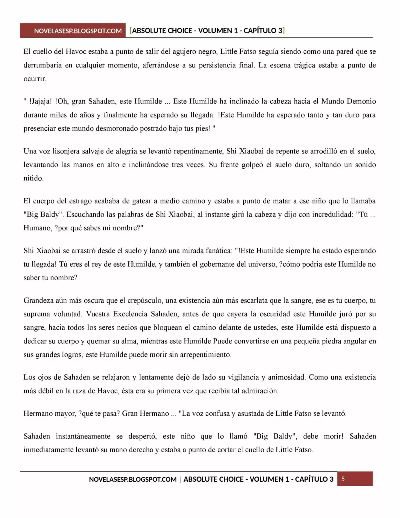 Absolute Choice (Novela) - Capítulo 3 - Página 5 - LectorTMOo