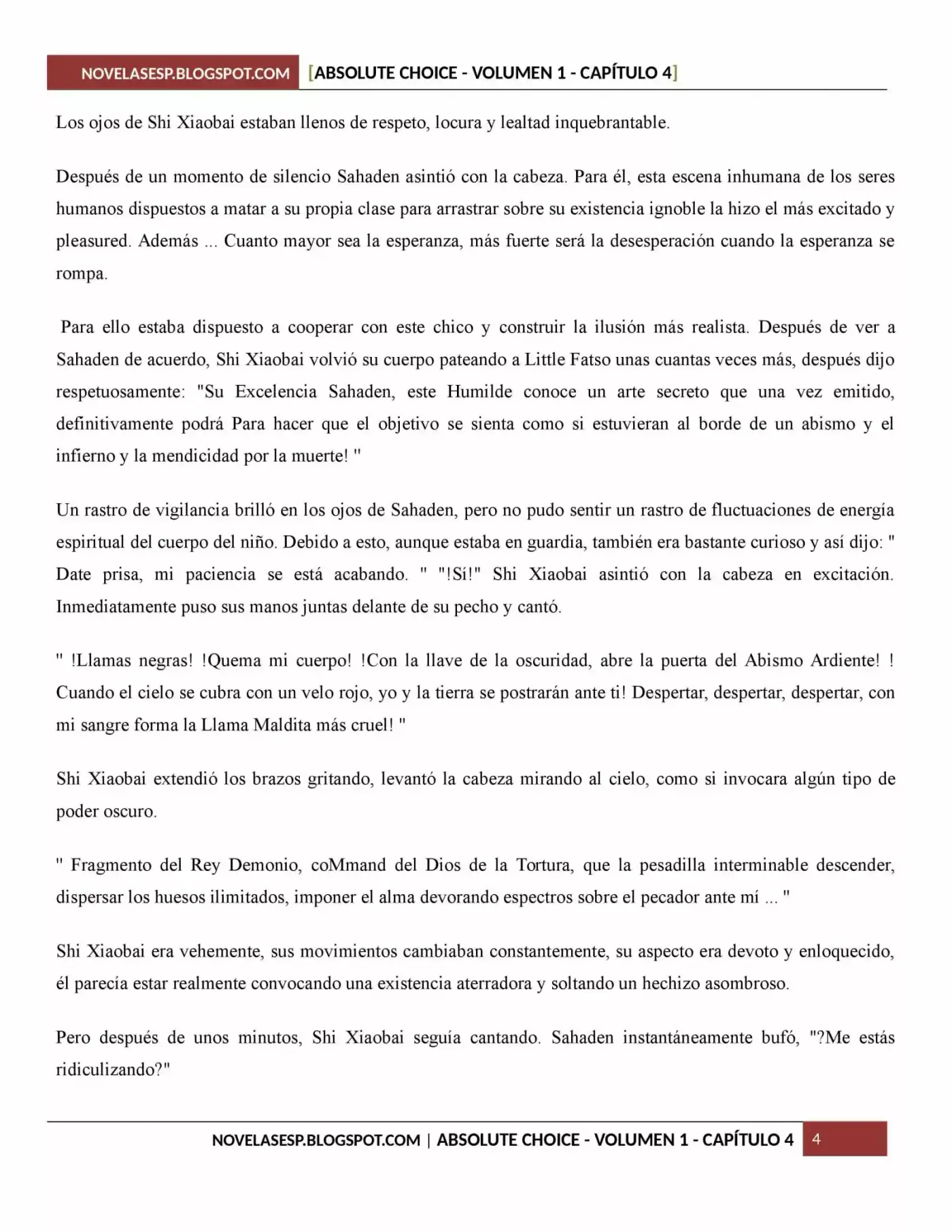 Absolute Choice (Novela) - Capítulo 4 - Página 4 - LectorTMOo