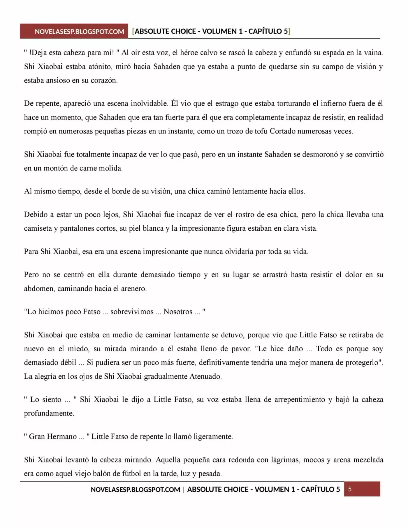 Absolute Choice (Novela) - Capítulo 5 - Página 5 - LectorTMOo