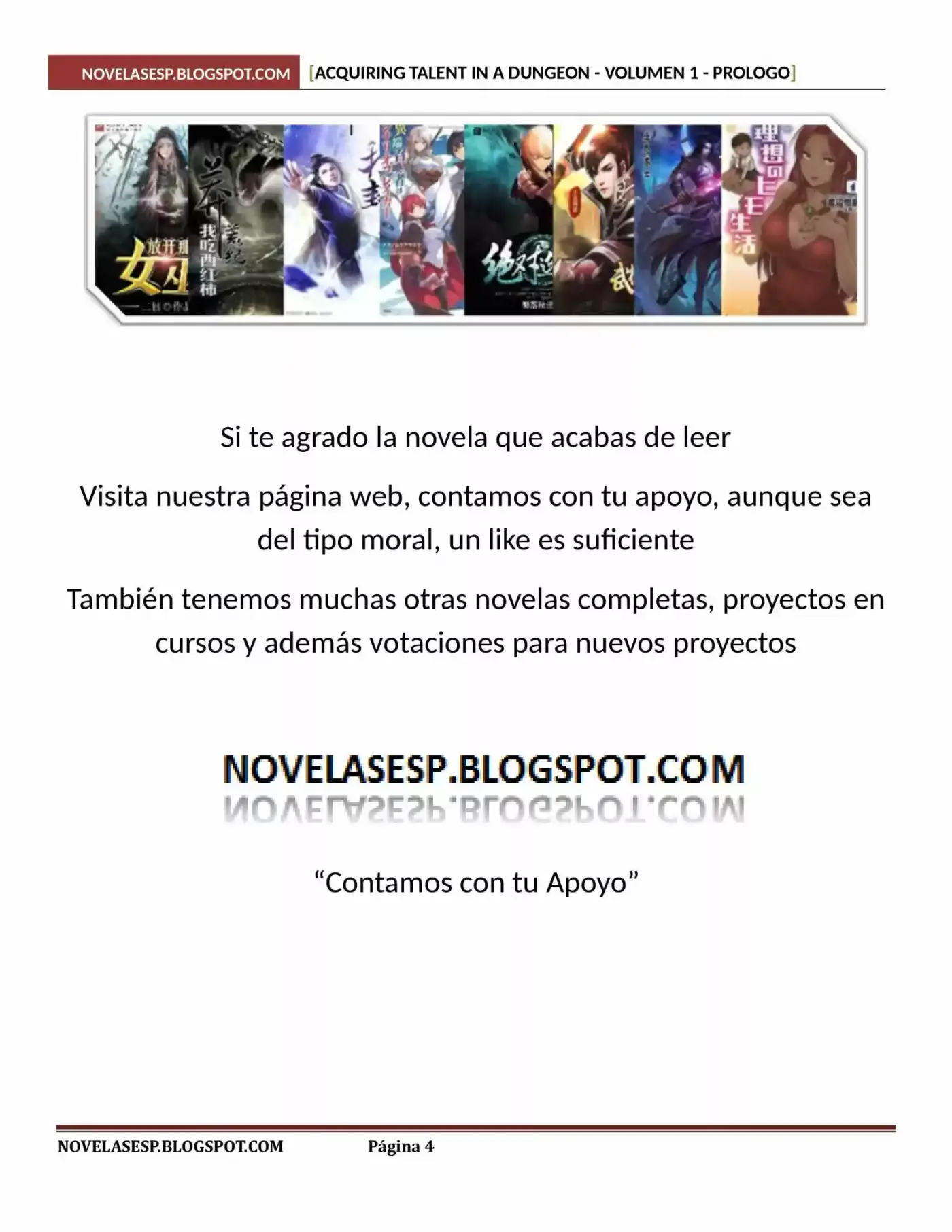 Acquiring Talent In A Dungeon (Novela) - Capítulo 0.1 - Página 4 - LectorTMOo