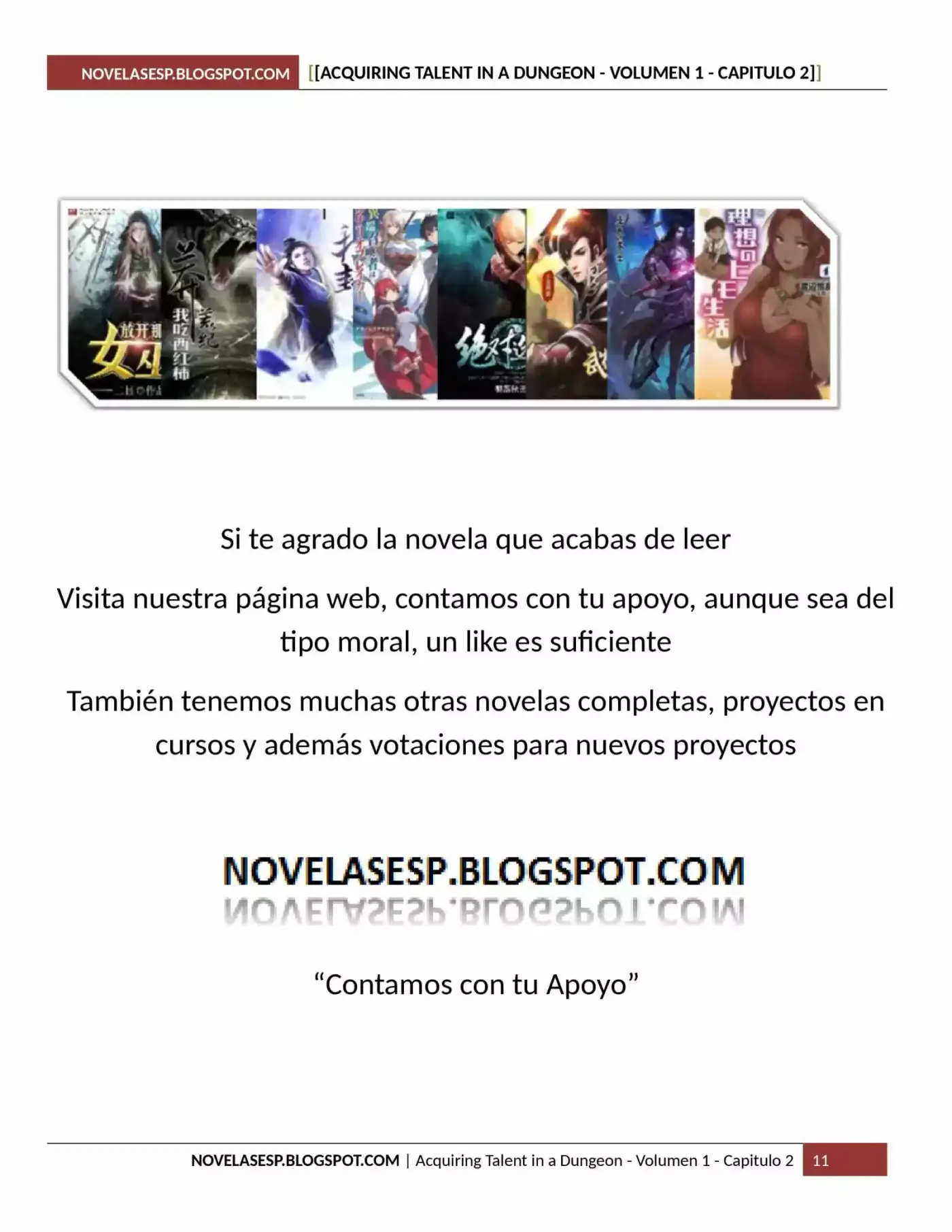 Acquiring Talent In A Dungeon (Novela) - Capítulo 2 - Página 11 - LectorTMOo