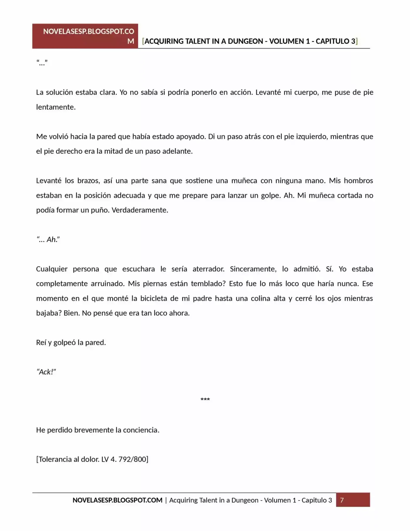 Acquiring Talent In A Dungeon (Novela) - Capítulo 3 - Página 7 - LectorTMOo