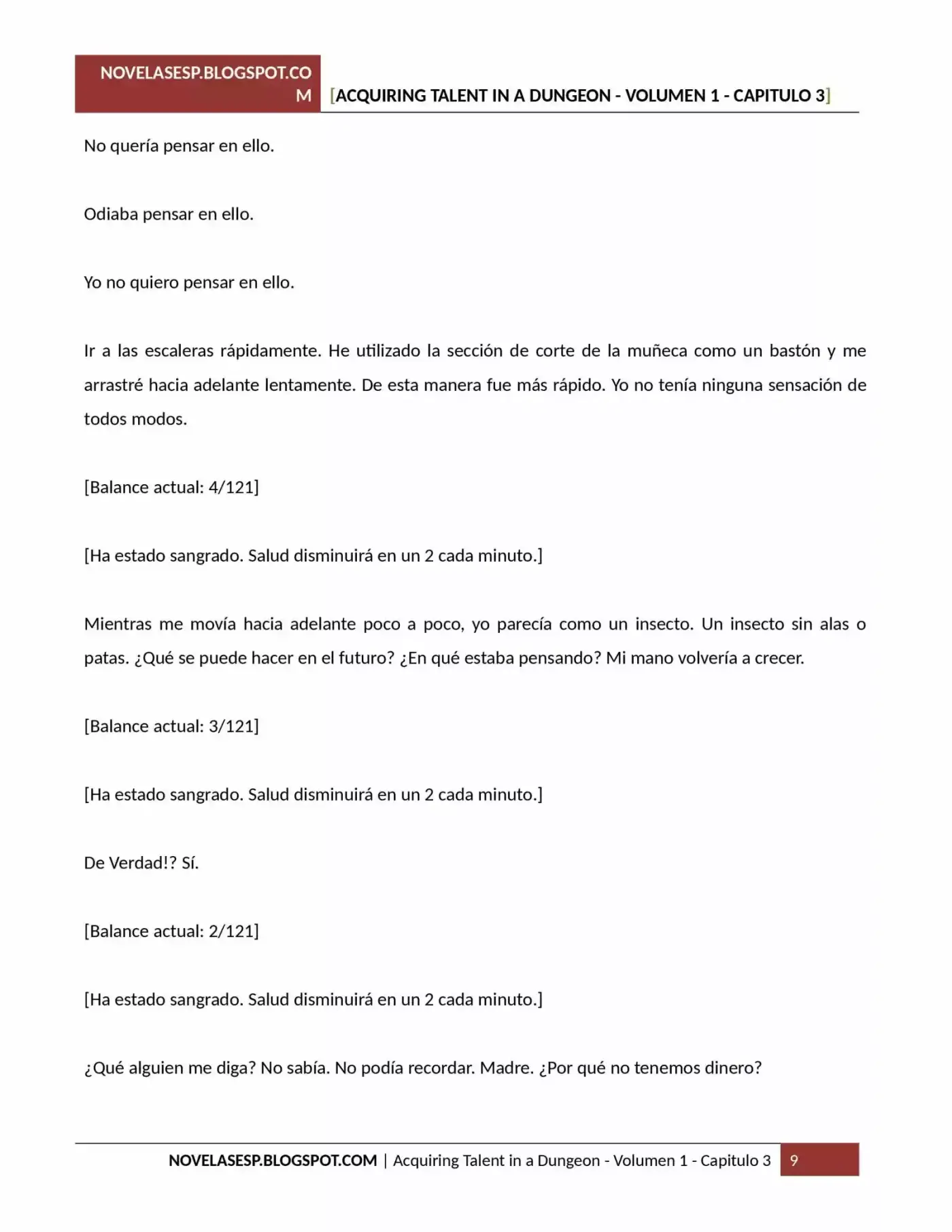 Acquiring Talent In A Dungeon (Novela) - Capítulo 3 - Página 9 - LectorTMOo