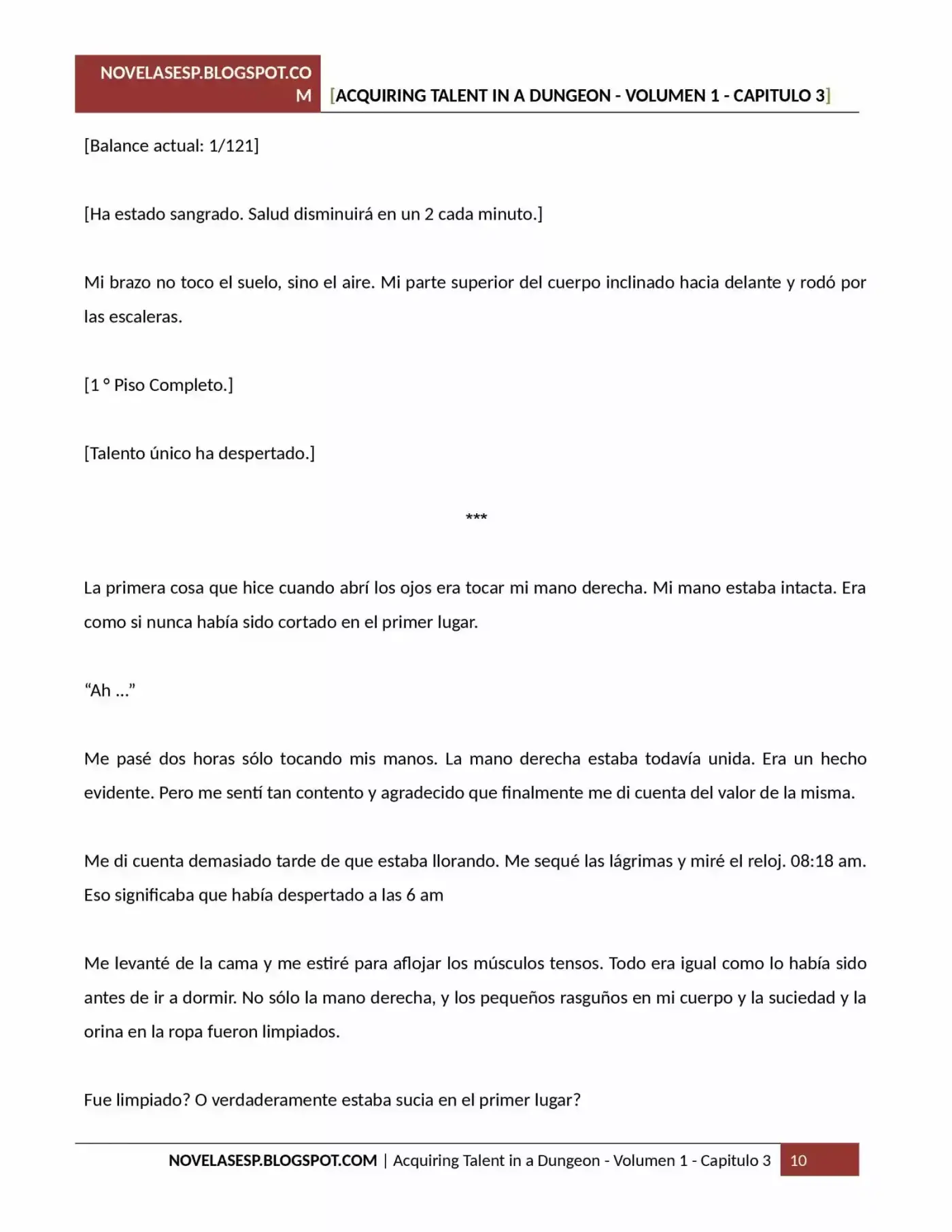 Acquiring Talent In A Dungeon (Novela) - Capítulo 3 - Página 10 - LectorTMOo
