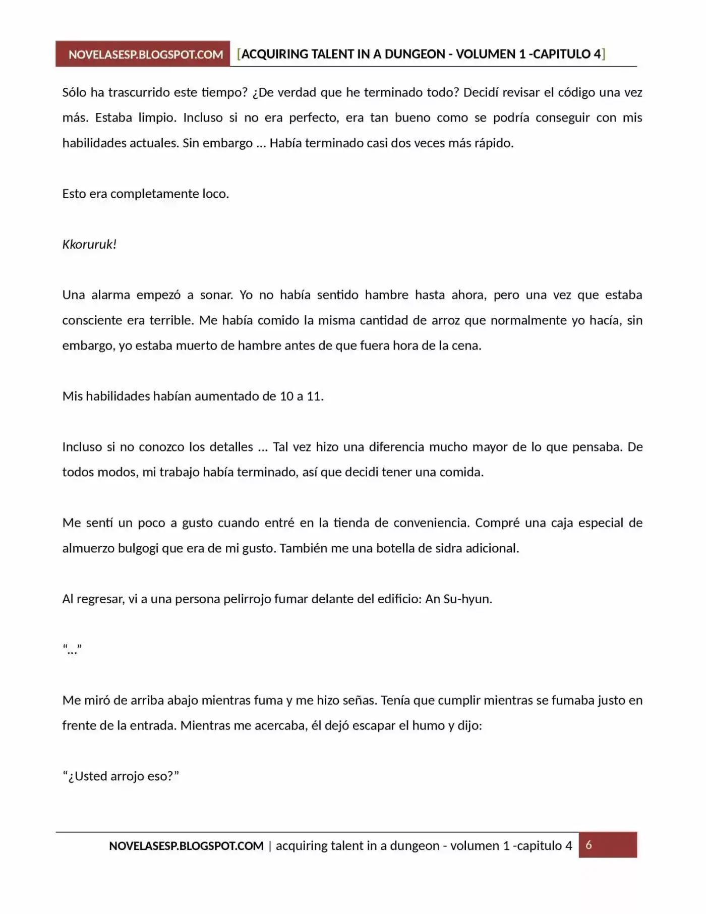 Acquiring Talent In A Dungeon (Novela) - Capítulo 4 - Página 6 - LectorTMOo