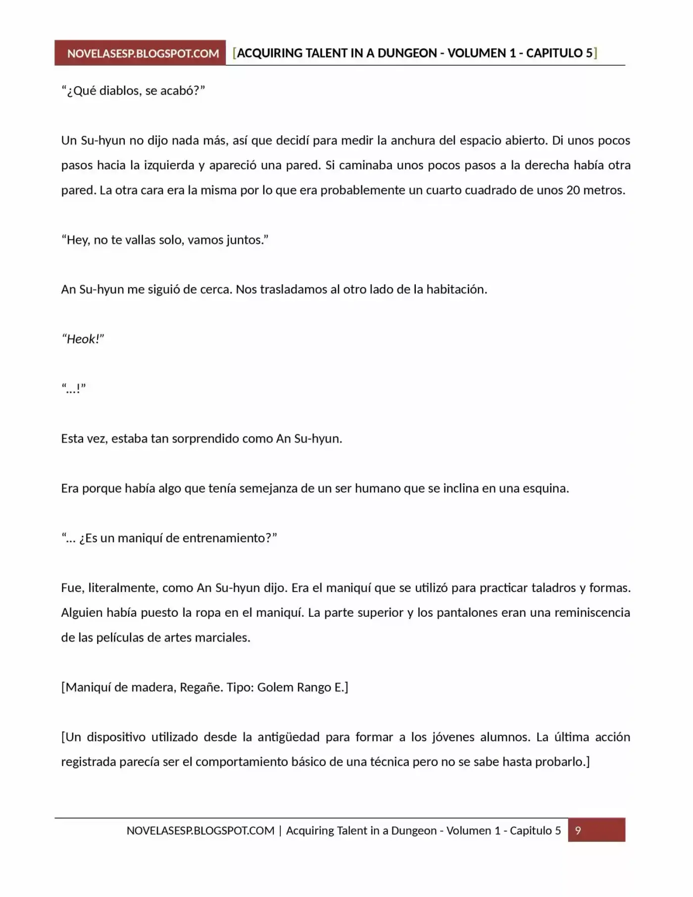Acquiring Talent In A Dungeon (Novela) - Capítulo 5 - Página 9 - LectorTMOo
