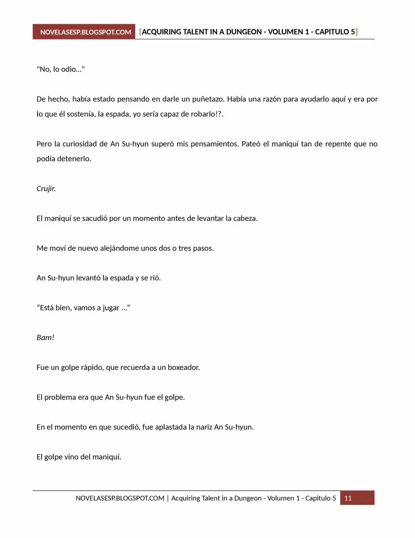 Acquiring Talent In A Dungeon (Novela) - Capítulo 5 - Página 11 - LectorTMOo