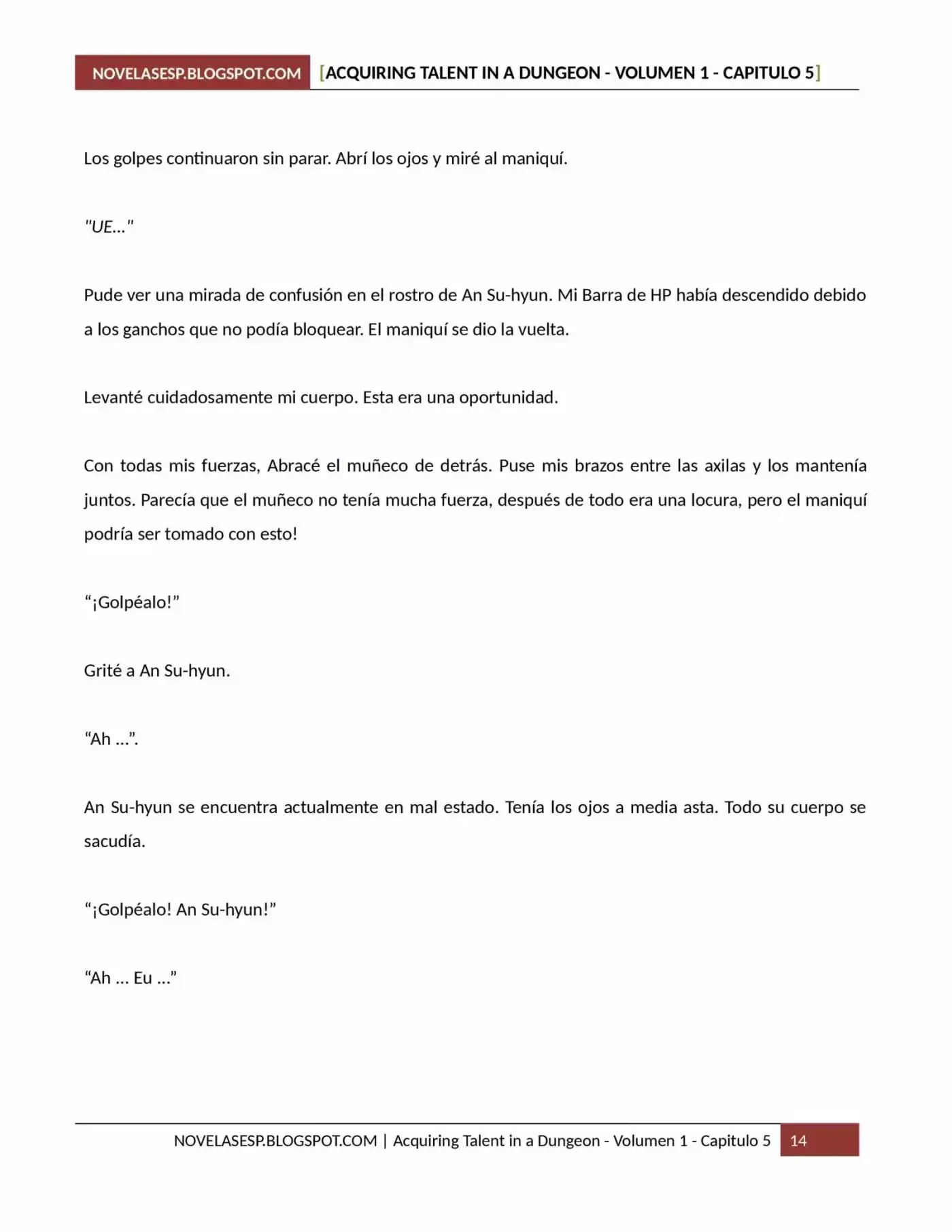 Acquiring Talent In A Dungeon (Novela) - Capítulo 5 - Página 14 - LectorTMOo
