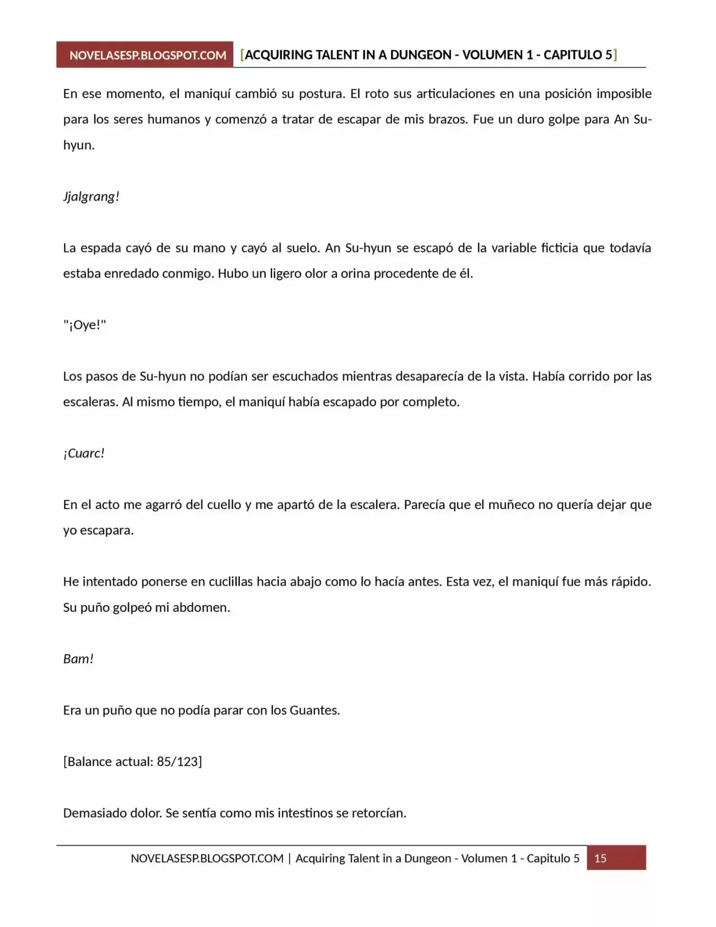 Acquiring Talent In A Dungeon (Novela) - Capítulo 5 - Página 15 - LectorTMOo