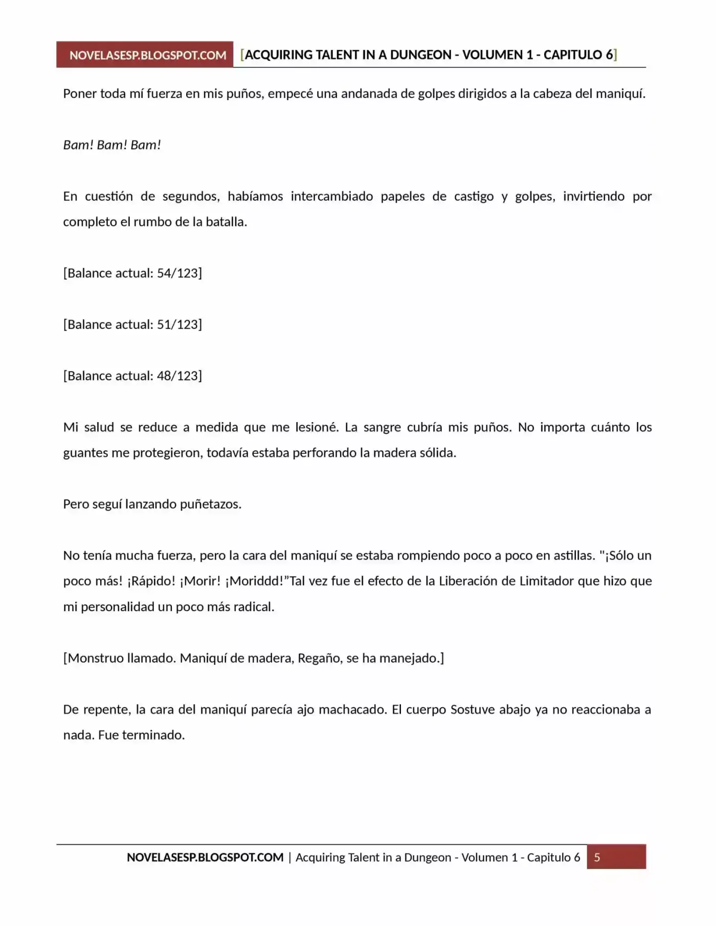 Acquiring Talent In A Dungeon (Novela) - Capítulo 6 - Página 5 - LectorTMOo