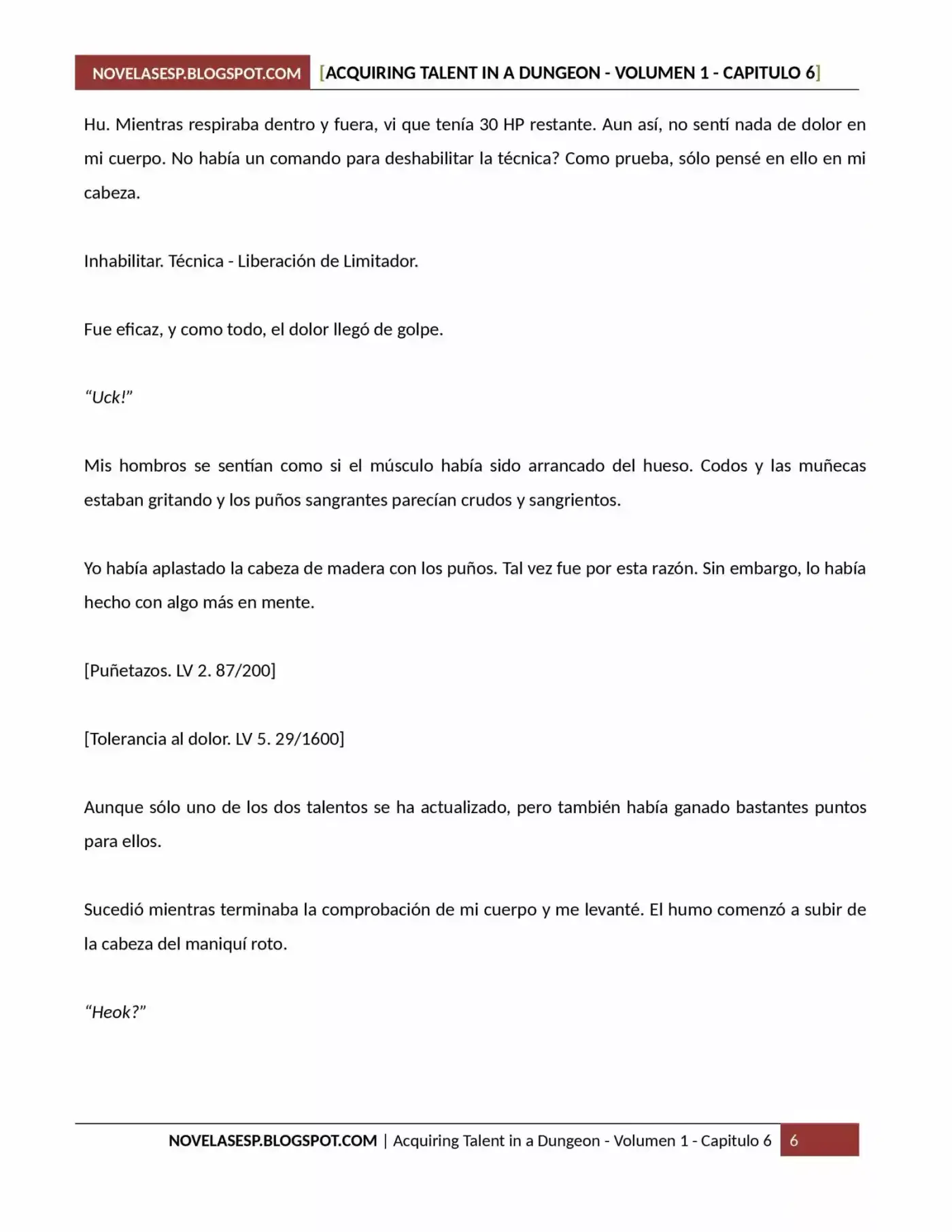 Acquiring Talent In A Dungeon (Novela) - Capítulo 6 - Página 6 - LectorTMOo
