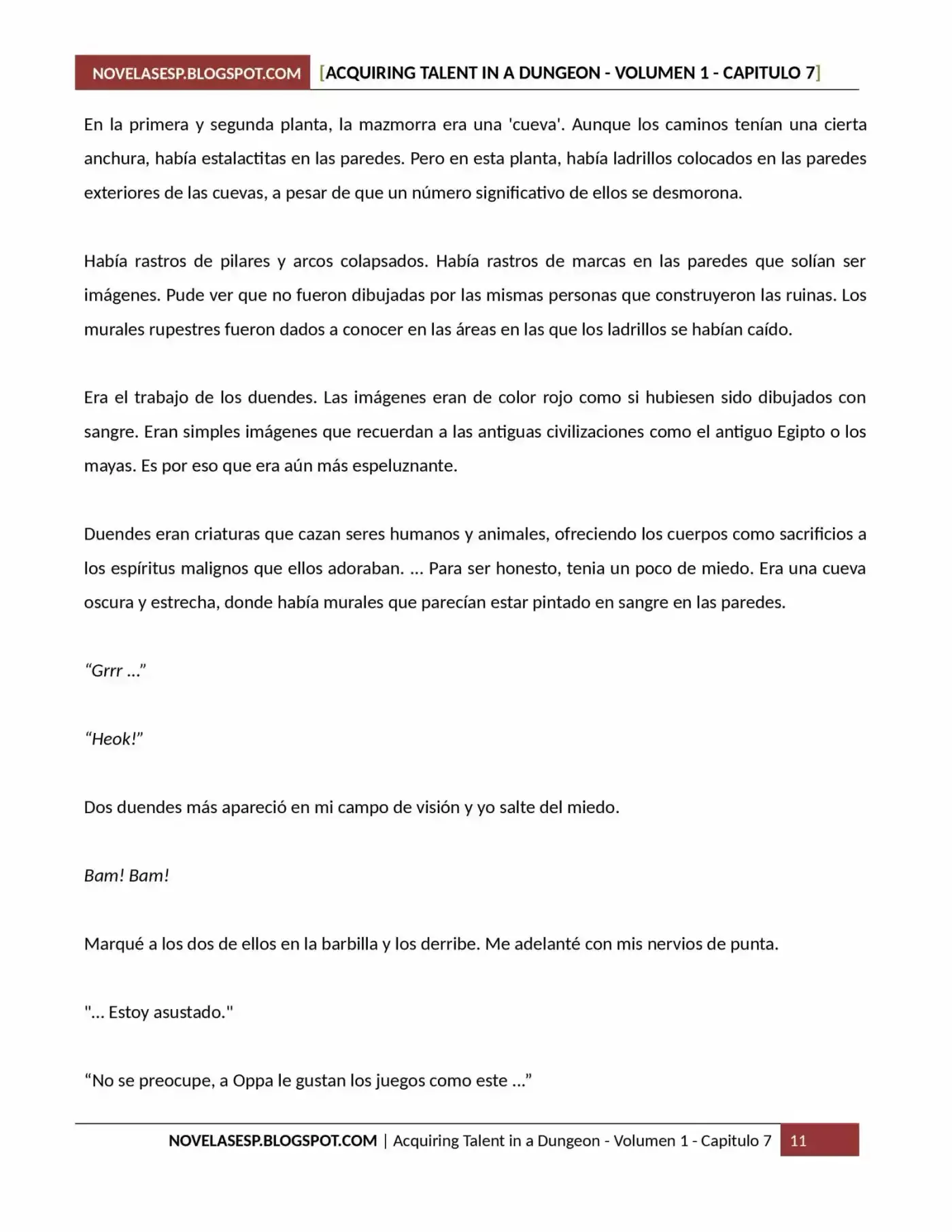 Acquiring Talent In A Dungeon (Novela) - Capítulo 7 - Página 11 - LectorTMOo