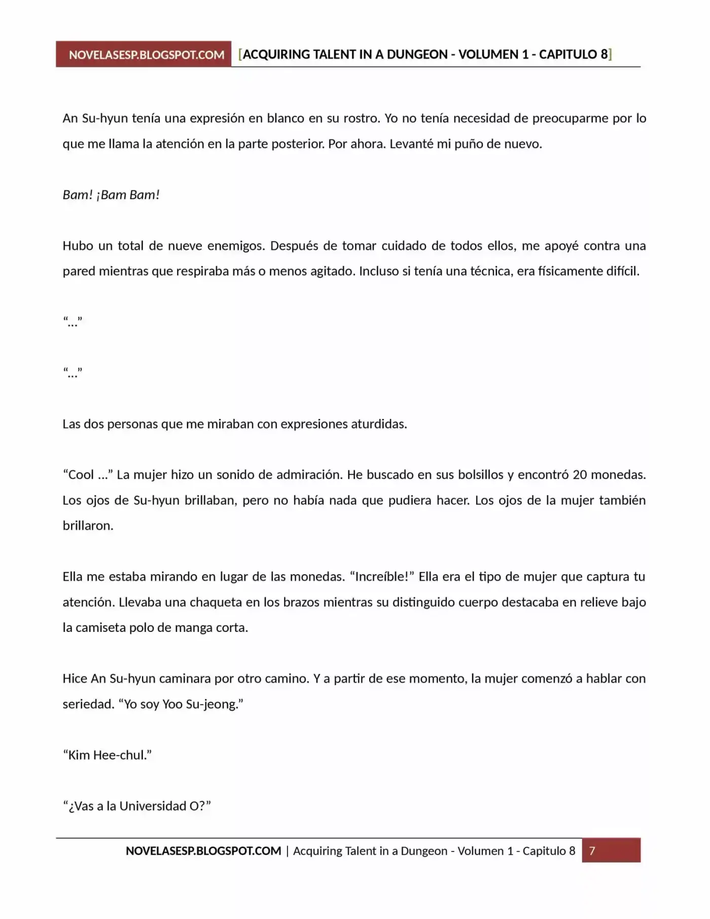 Acquiring Talent In A Dungeon (Novela) - Capítulo 8 - Página 7 - LectorTMOo