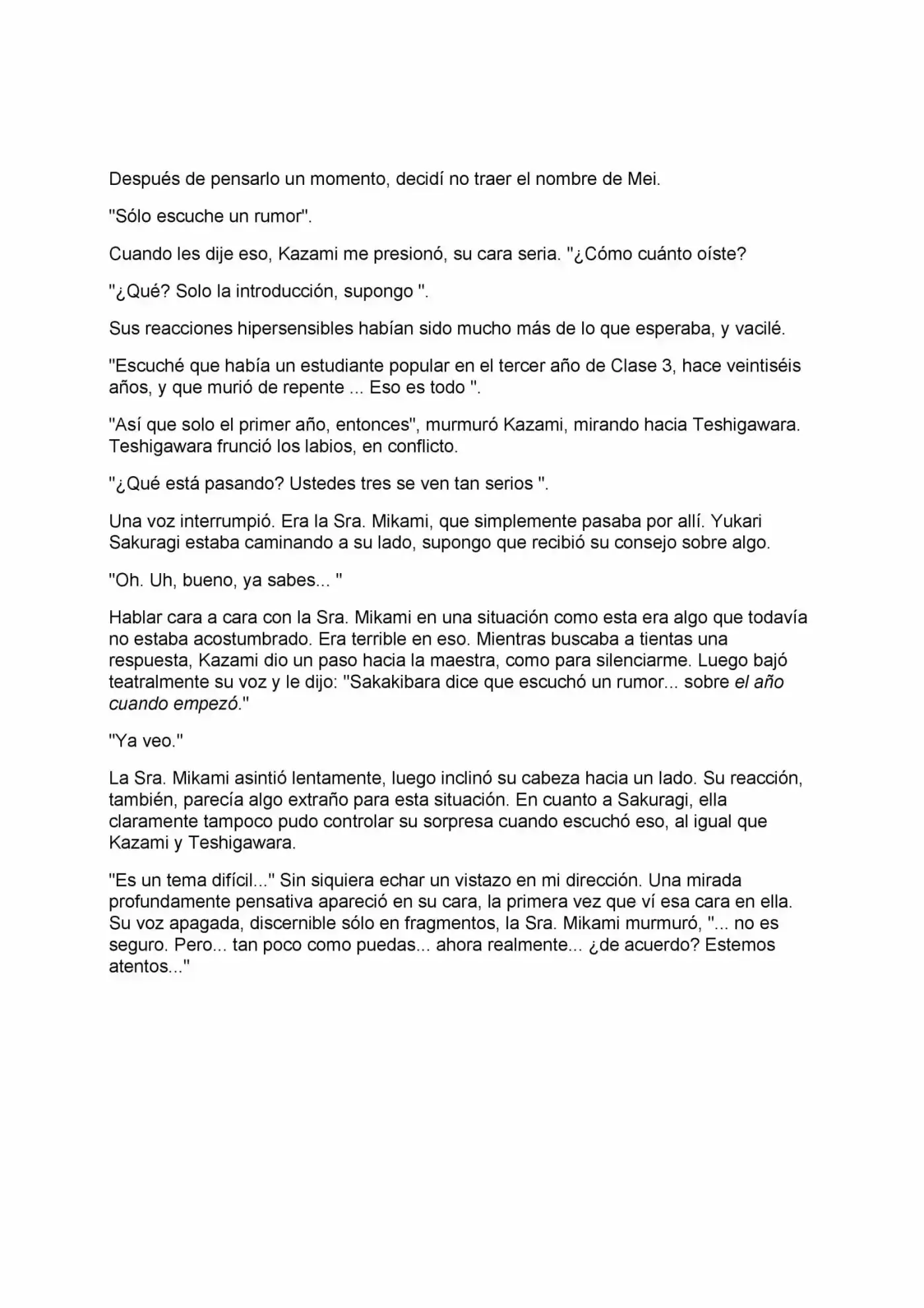 ANOTHER (Novela) - Capítulo 5 - Página 5 - LectorTMOo
