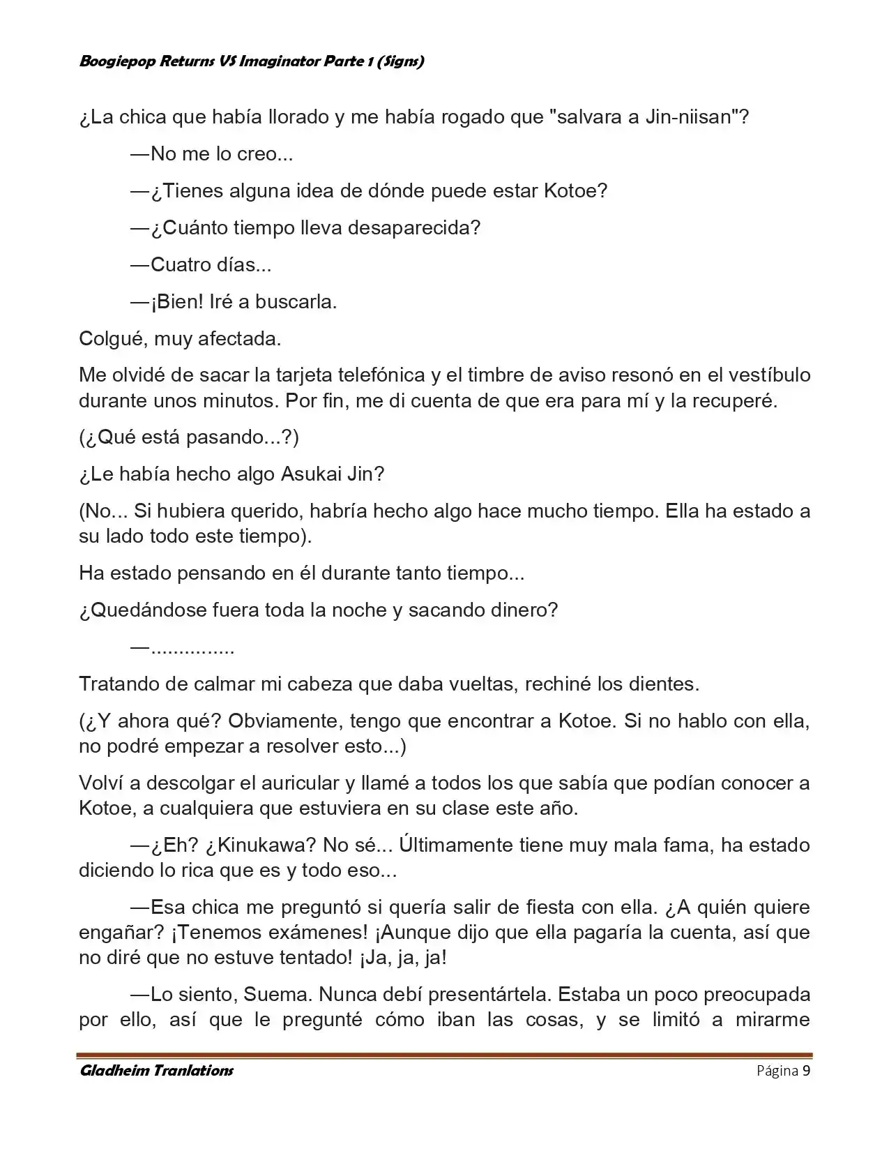 Boogiepop (Novela) - Capítulo 14 - Página 9 - LectorTMOo