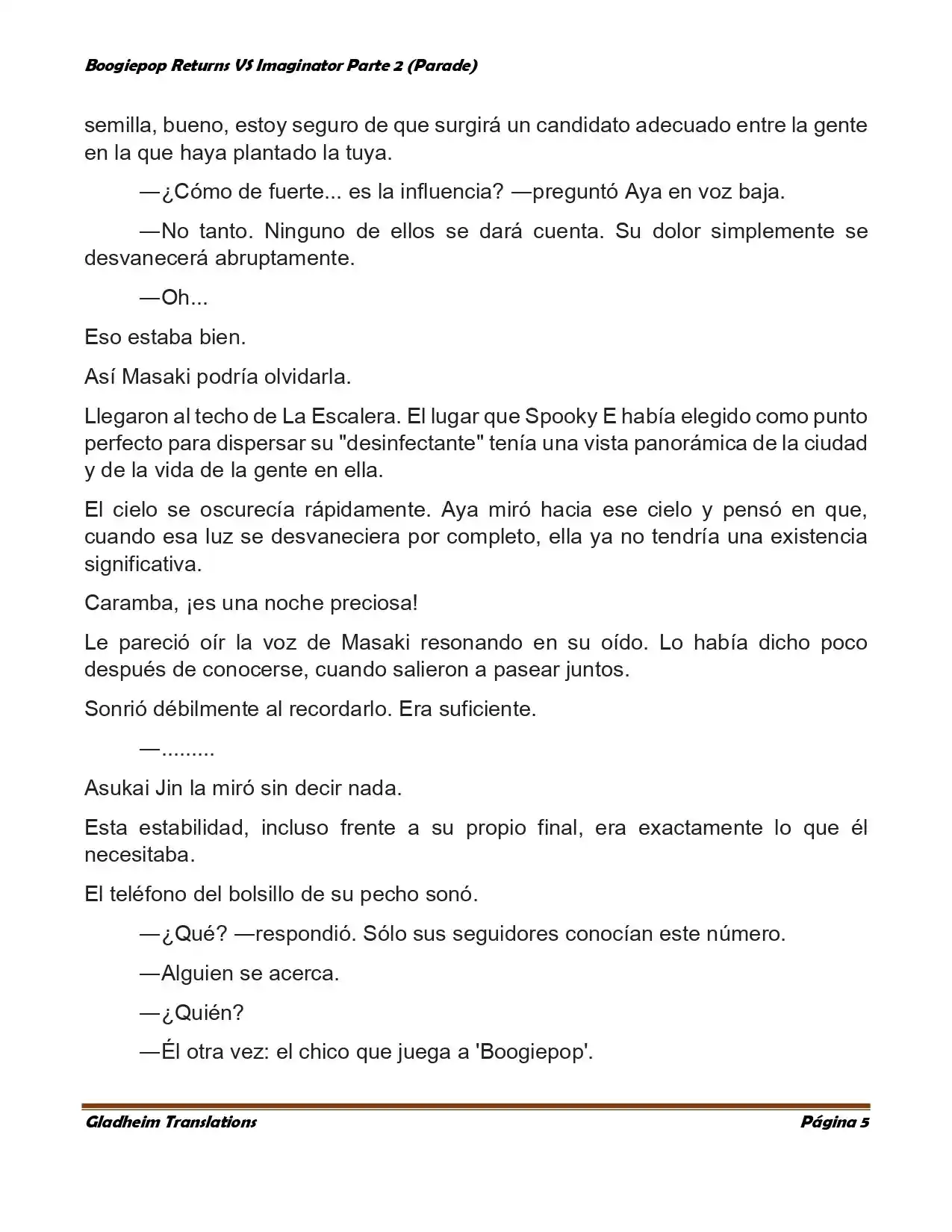 Boogiepop (Novela) - Capítulo 18 - Página 5 - LectorTMOo