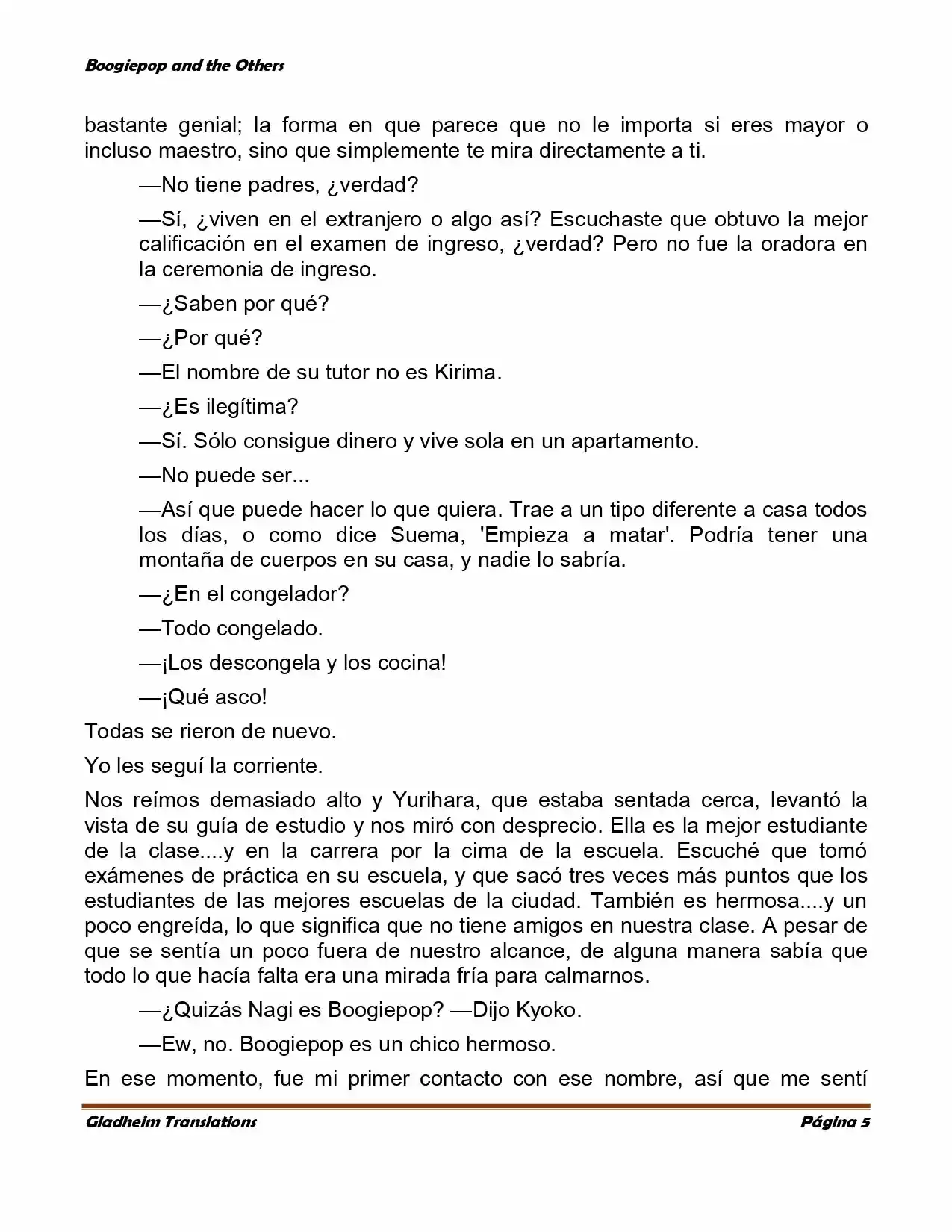 Boogiepop (Novela) - Capítulo 2 - Página 5 - LectorTMOo