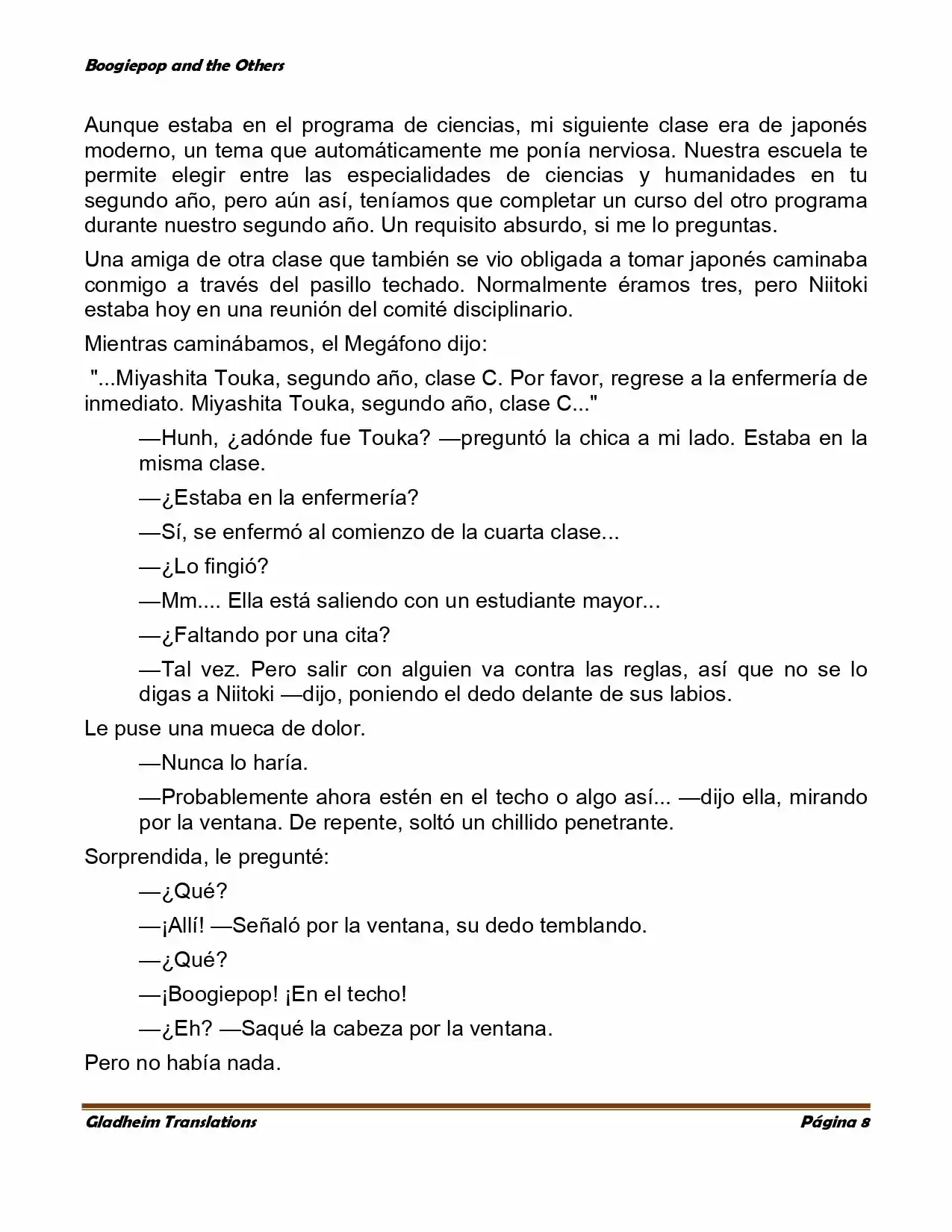 Boogiepop (Novela) - Capítulo 2 - Página 8 - LectorTMOo