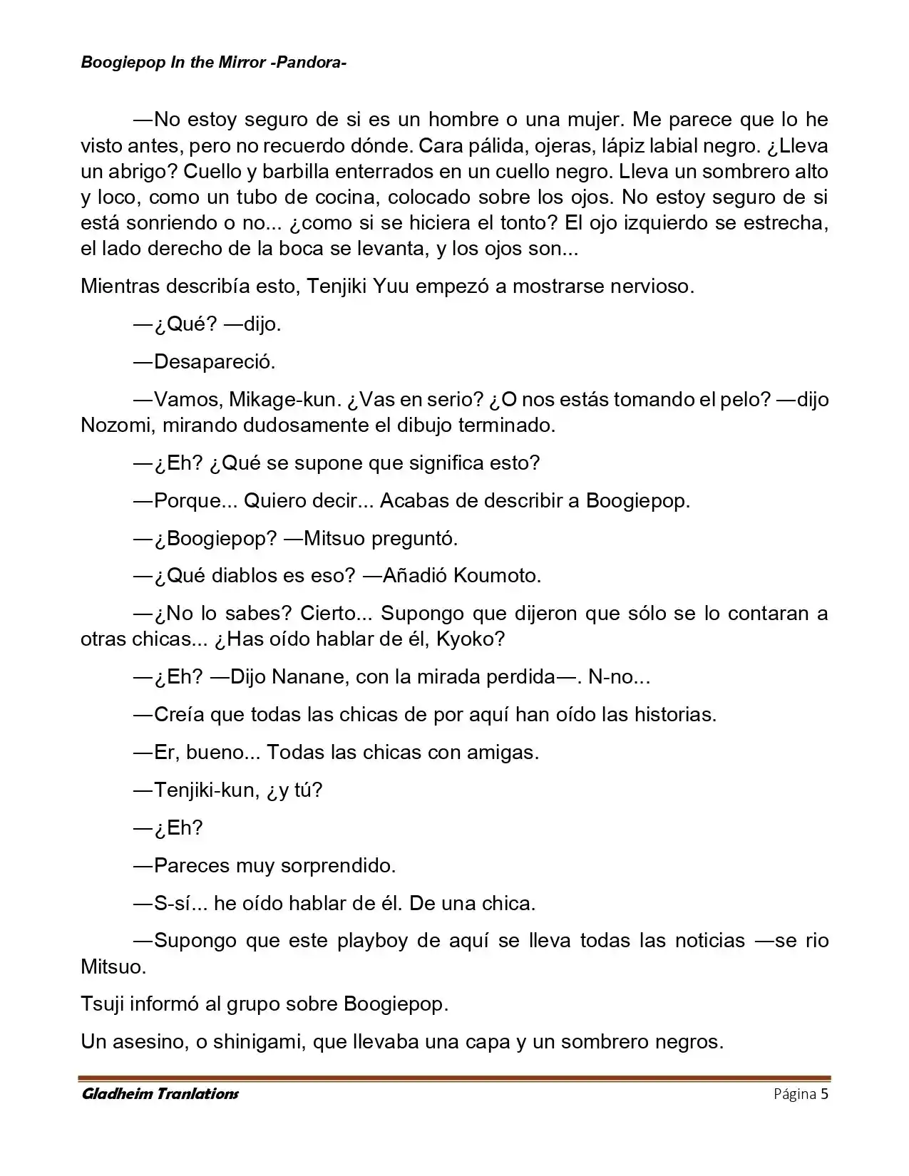 Boogiepop (Novela) - Capítulo 21 - Página 5 - LectorTMOo