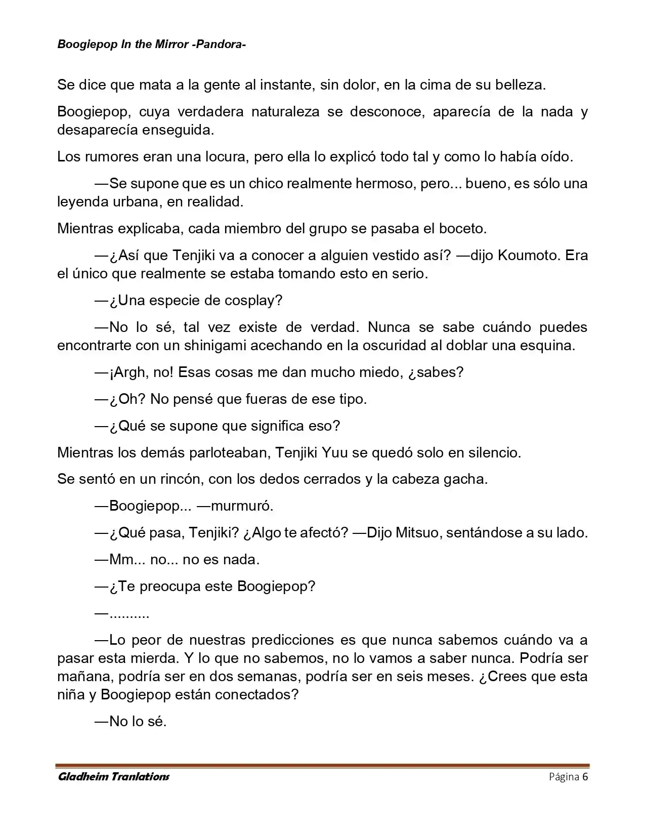 Boogiepop (Novela) - Capítulo 21 - Página 6 - LectorTMOo