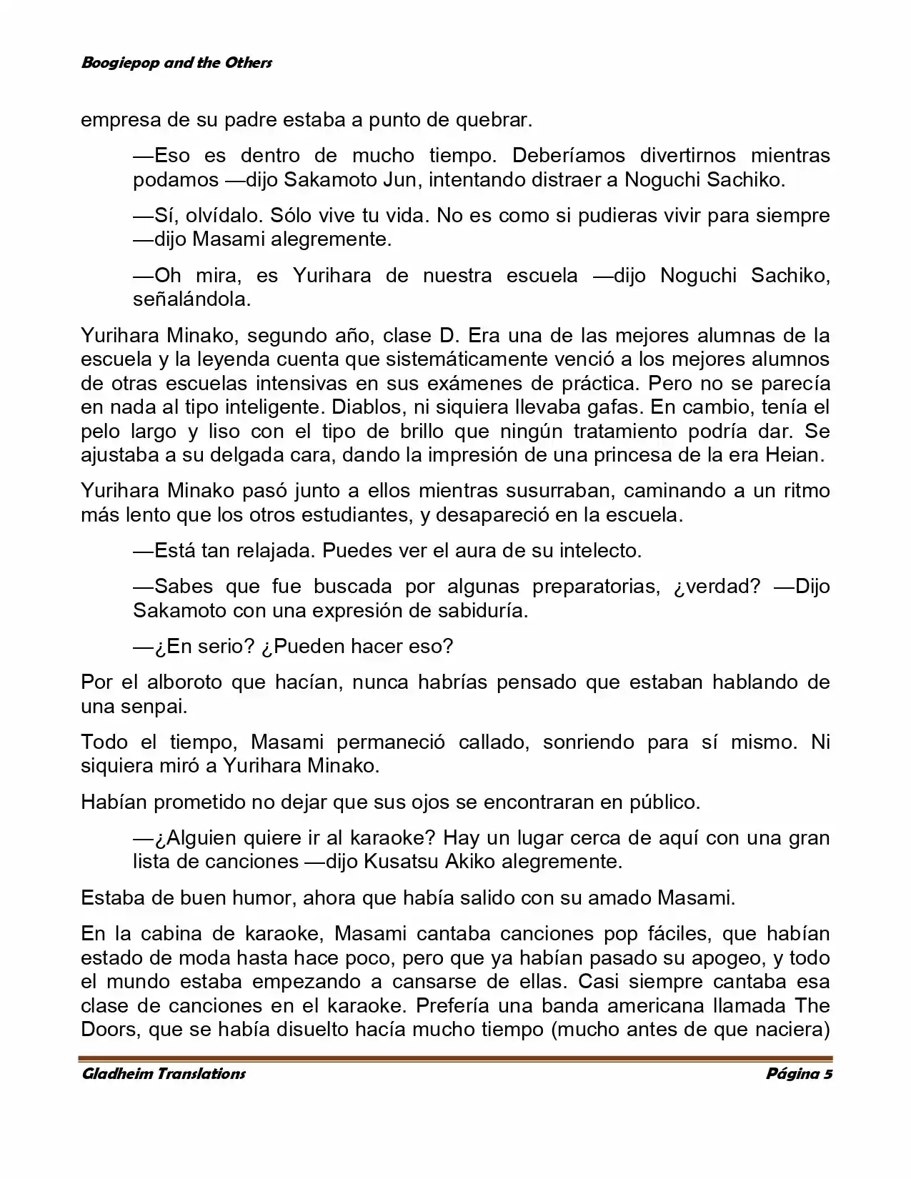 Boogiepop (Novela) - Capítulo 3 - Página 5 - LectorTMOo